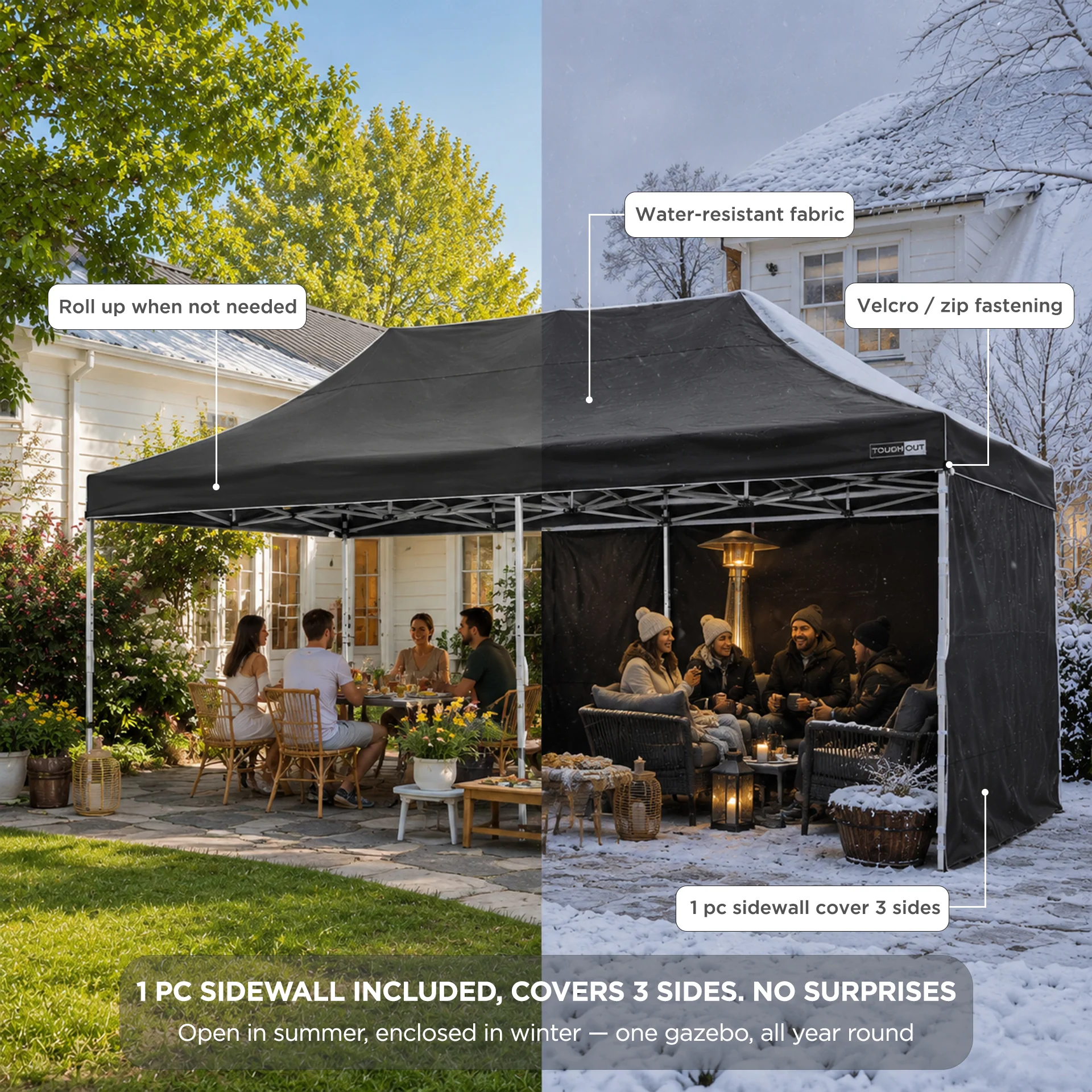 Toughout Thunderstorm Gazebo 3 x 6m - Black - Image 3