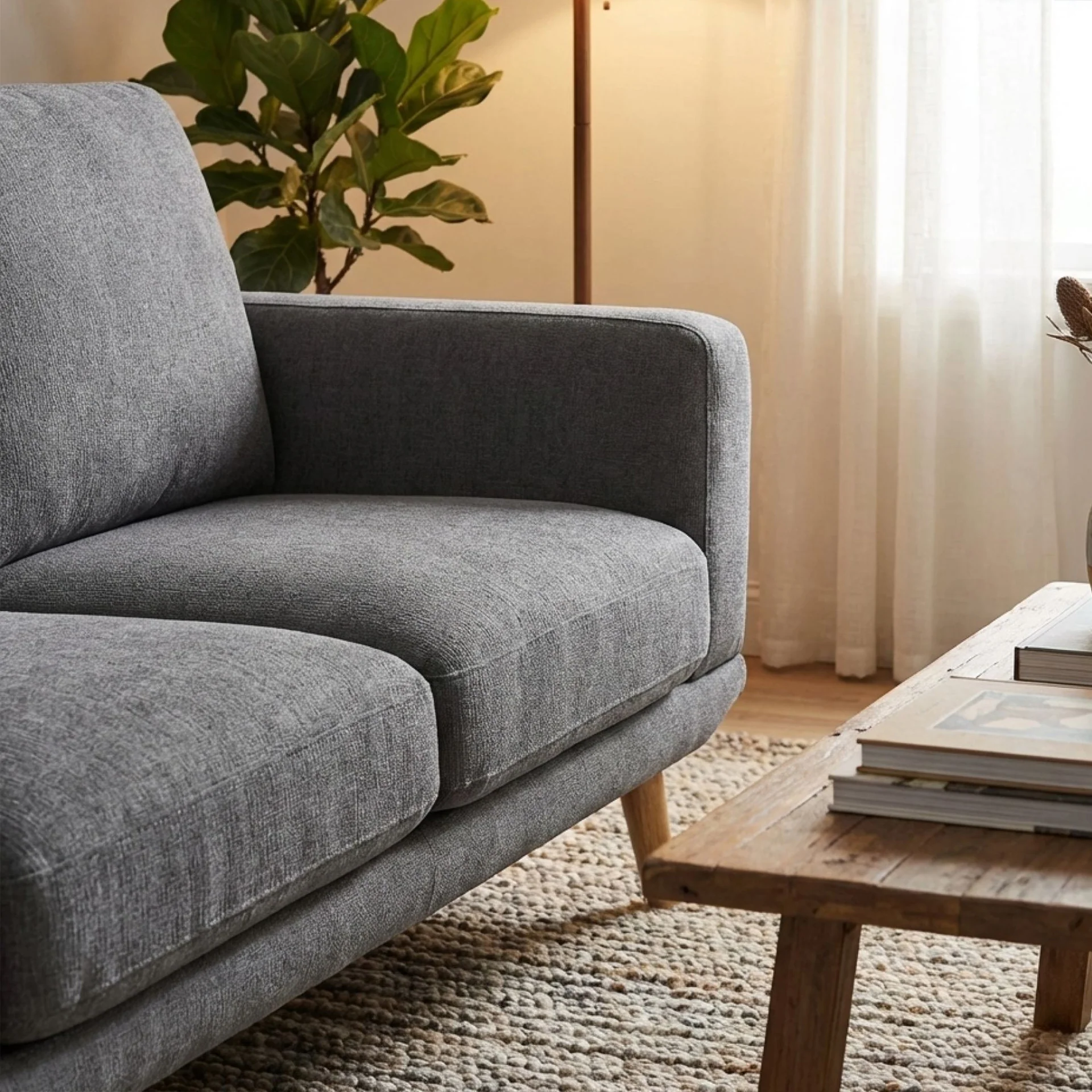 Tova Chenille 3 Seater Sofa - Dark Grey - Image 5