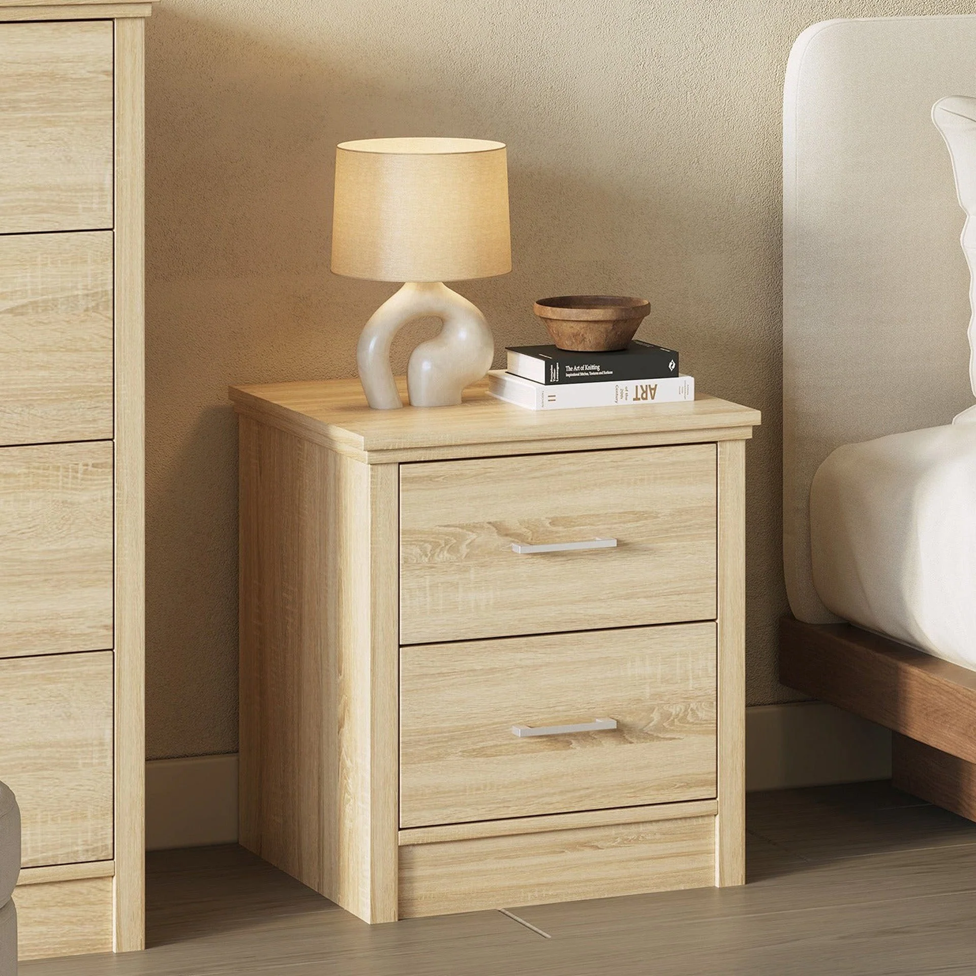 Trace Bedside Table - Oak