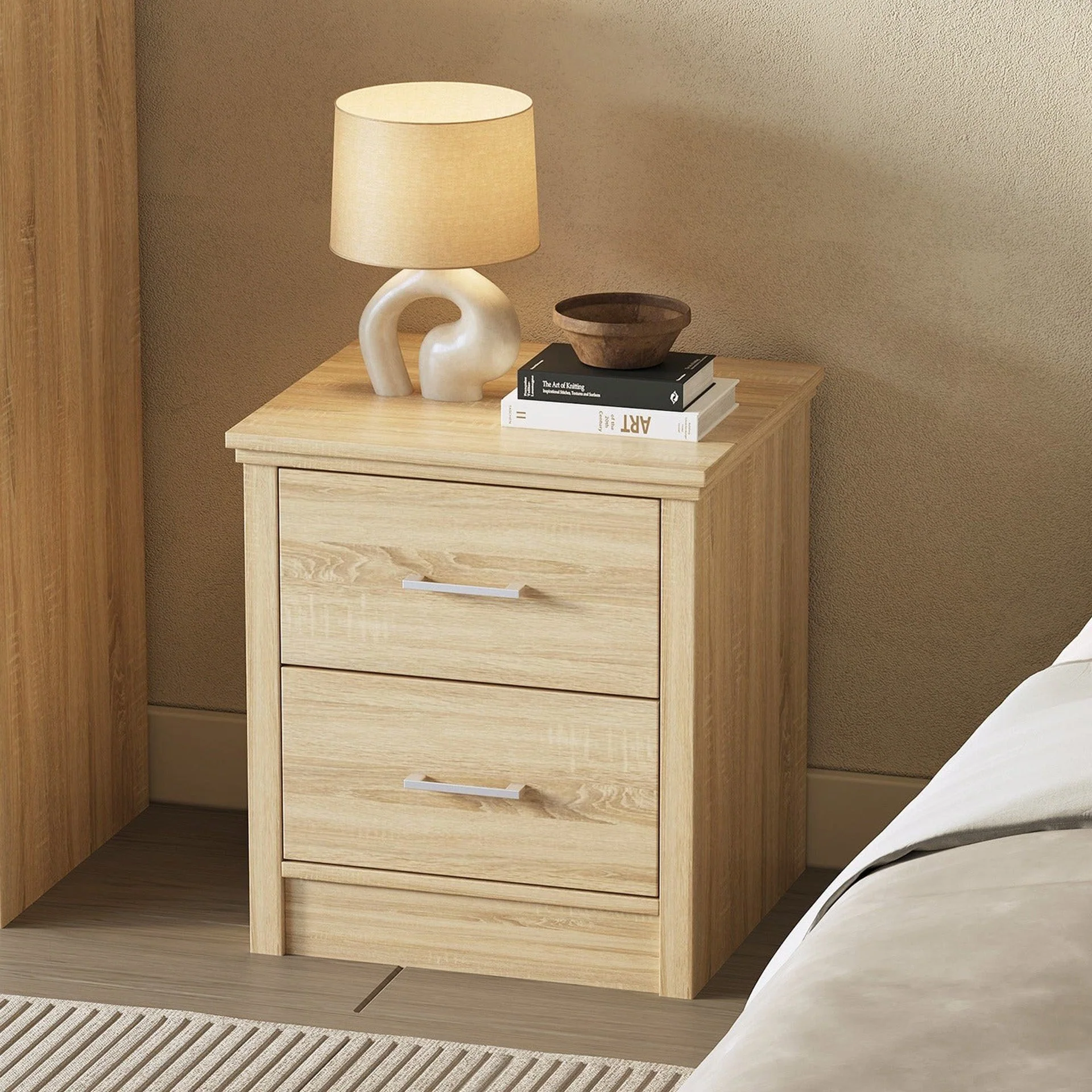Trace Bedside Table - Oak - Image 2