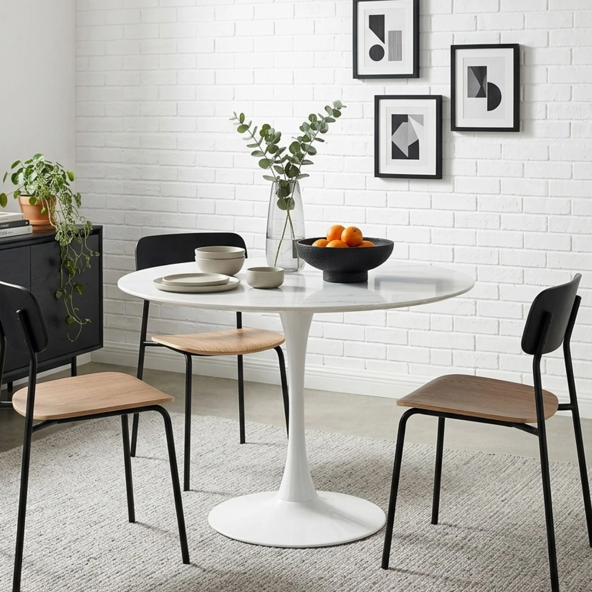 Tulesso Round Dining Table 90x75cm - Snow White - Image 6