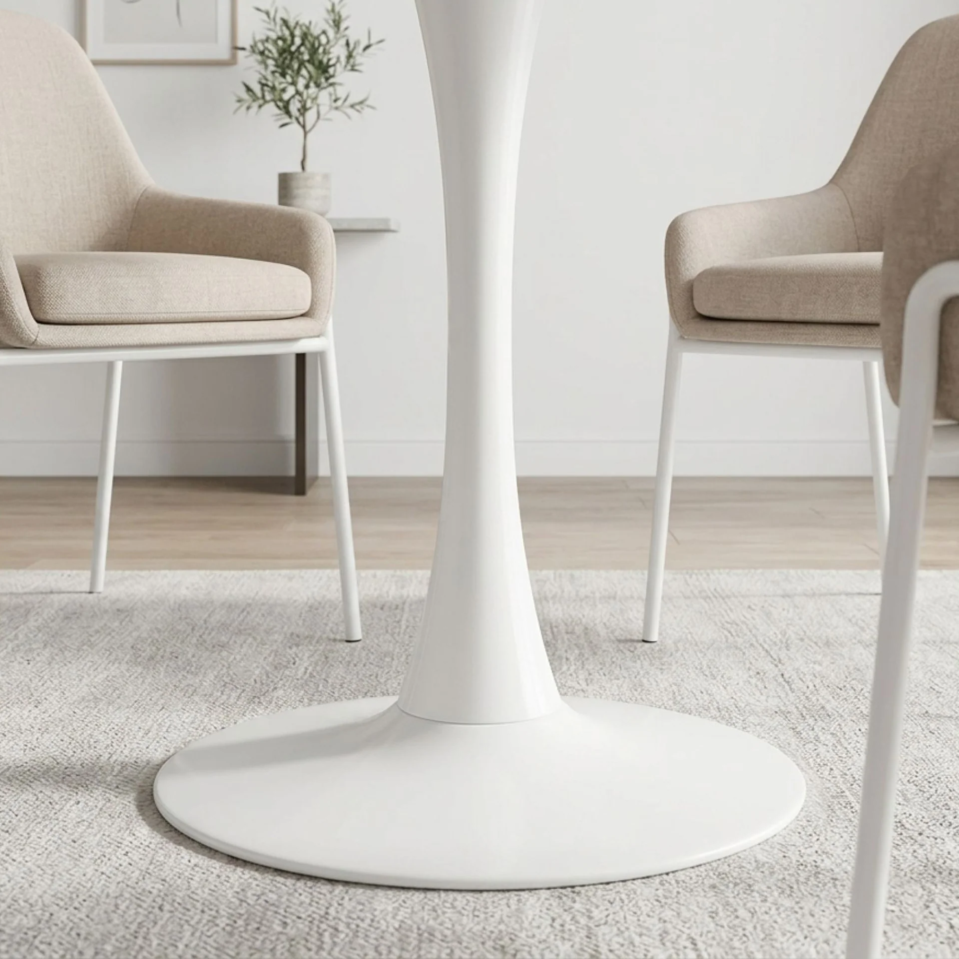 Tulesso Round Dining Table 90x75cm - Snow White - Image 8