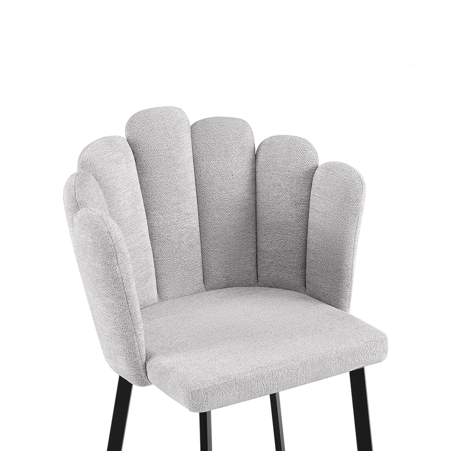 Urban Petal-shaped Upholstered Dining Chair - Set of 2 - Light Grey - Image 10