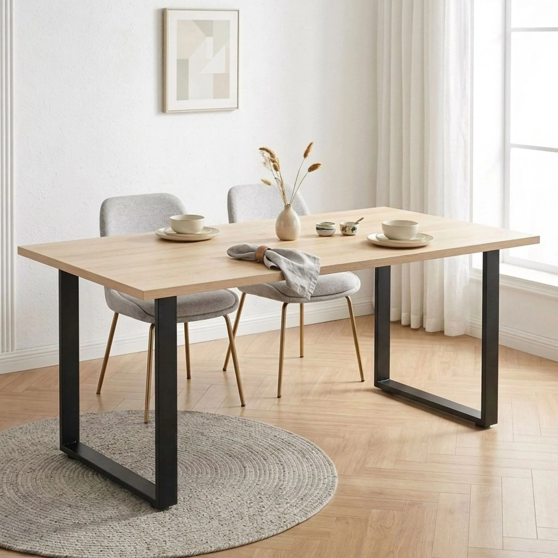 Varex Box Shape Metal Dining Table Legs 65x72.5cm - Set of 2 - Image 2