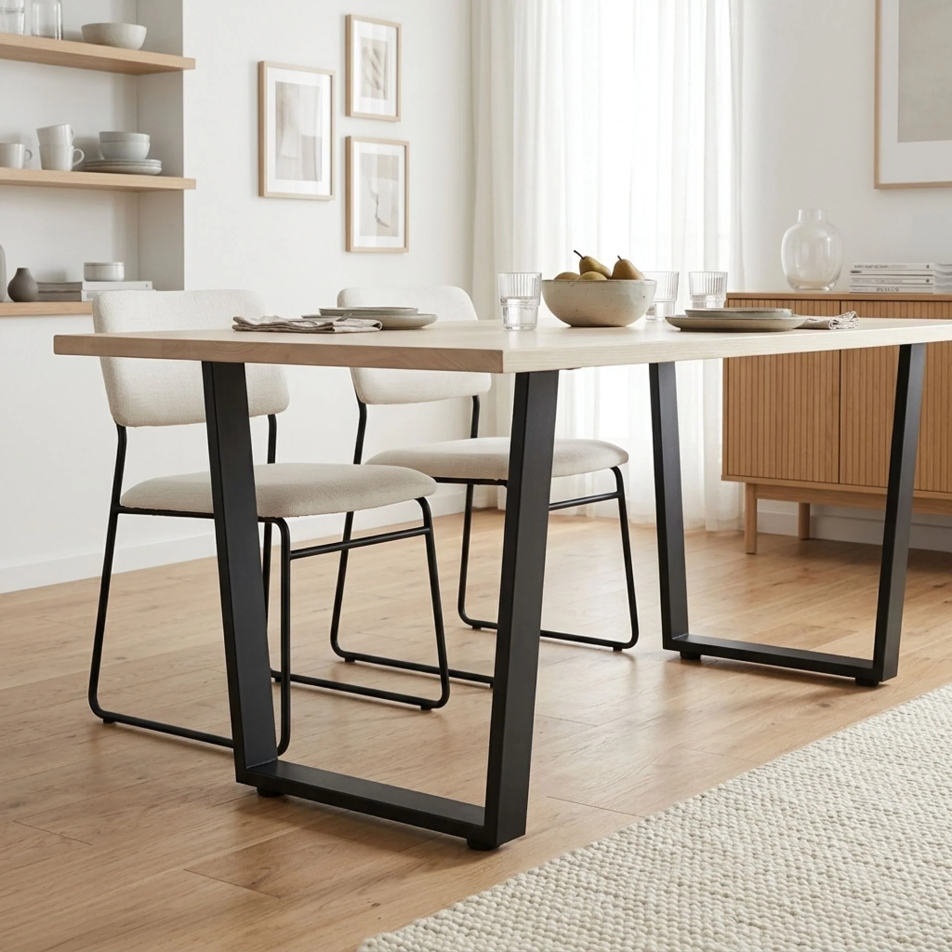 Varex Trapezoid Metal Dining Table Legs 65/45x72.5cm - Set of 2