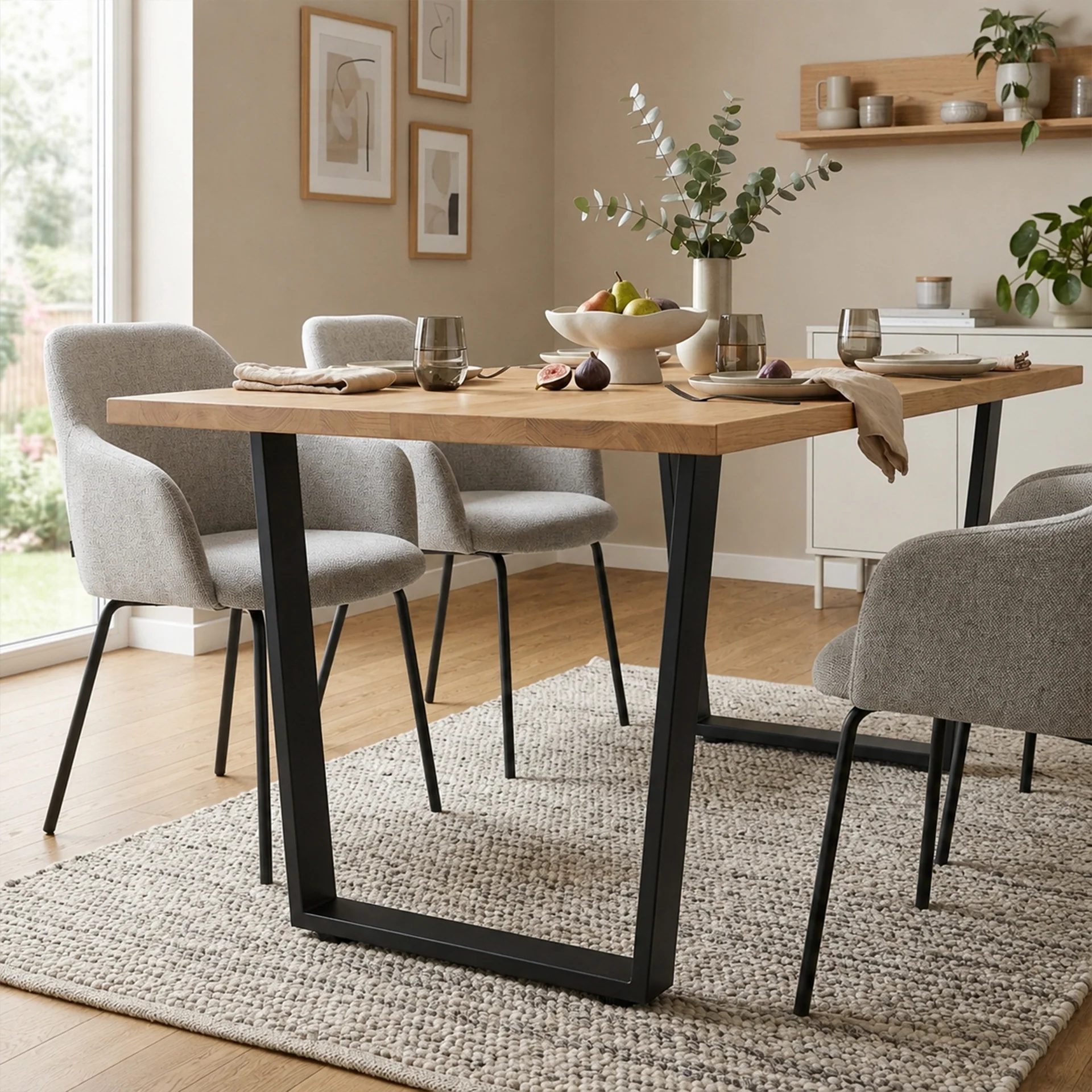 Varex Trapezoid Metal Dining Table Legs 65/45x72.5cm - Set of 2 - Image 6