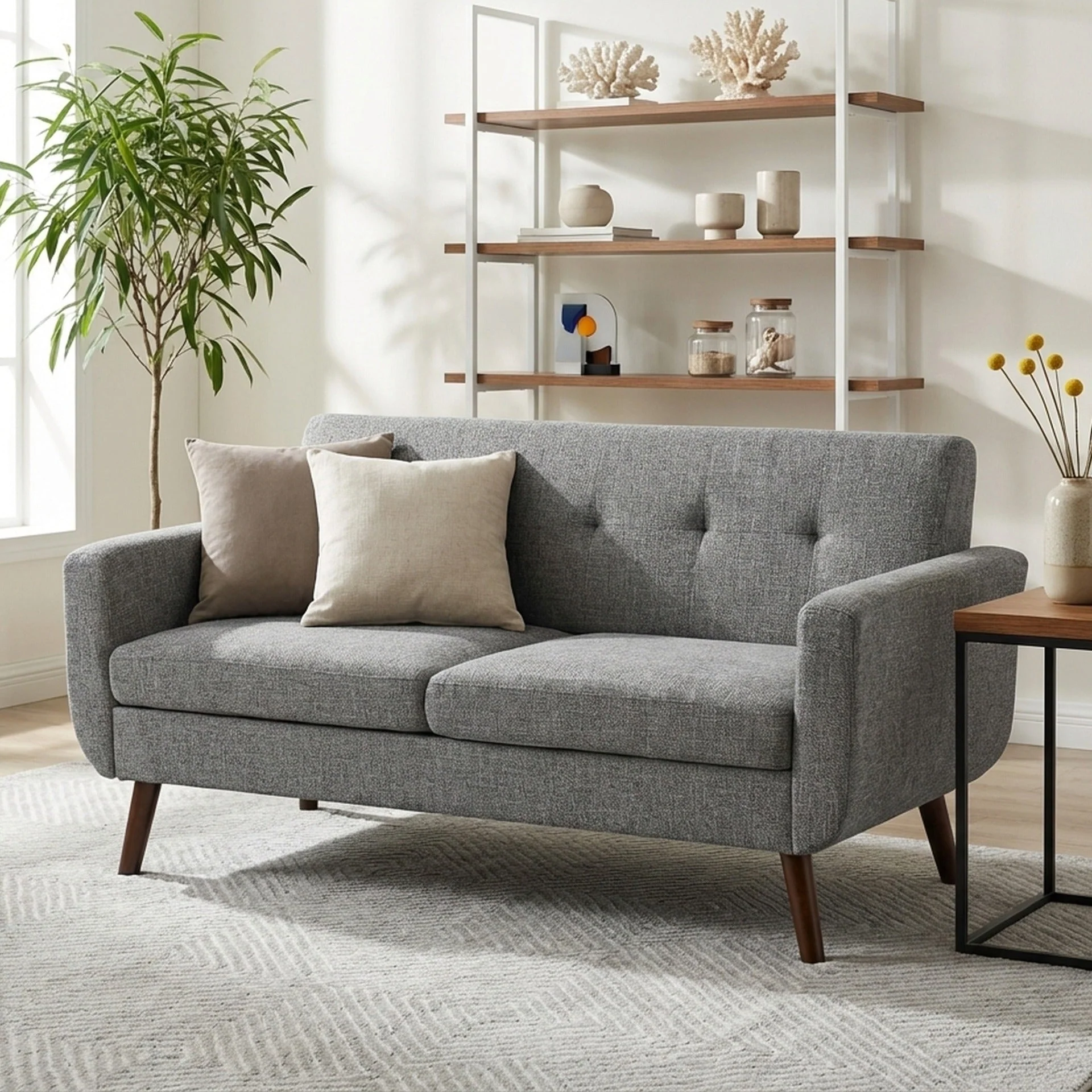 Vibe Linen 2 Seater Sofa - Grey