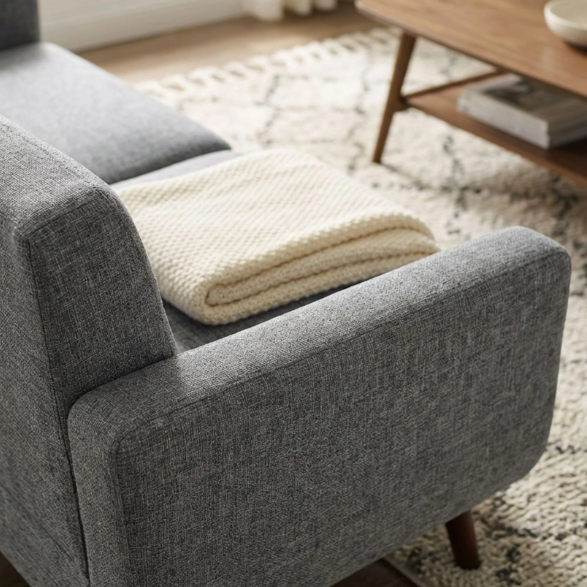 Vibe Linen 2 Seater Sofa - Grey - Image 4
