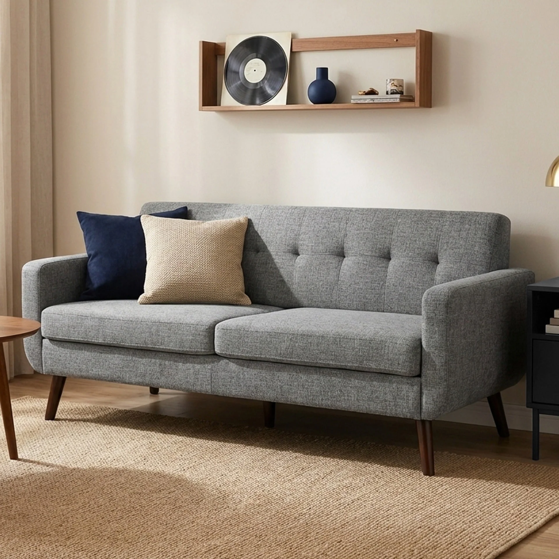 Vibe Linen 3 Seater Sofa - Grey