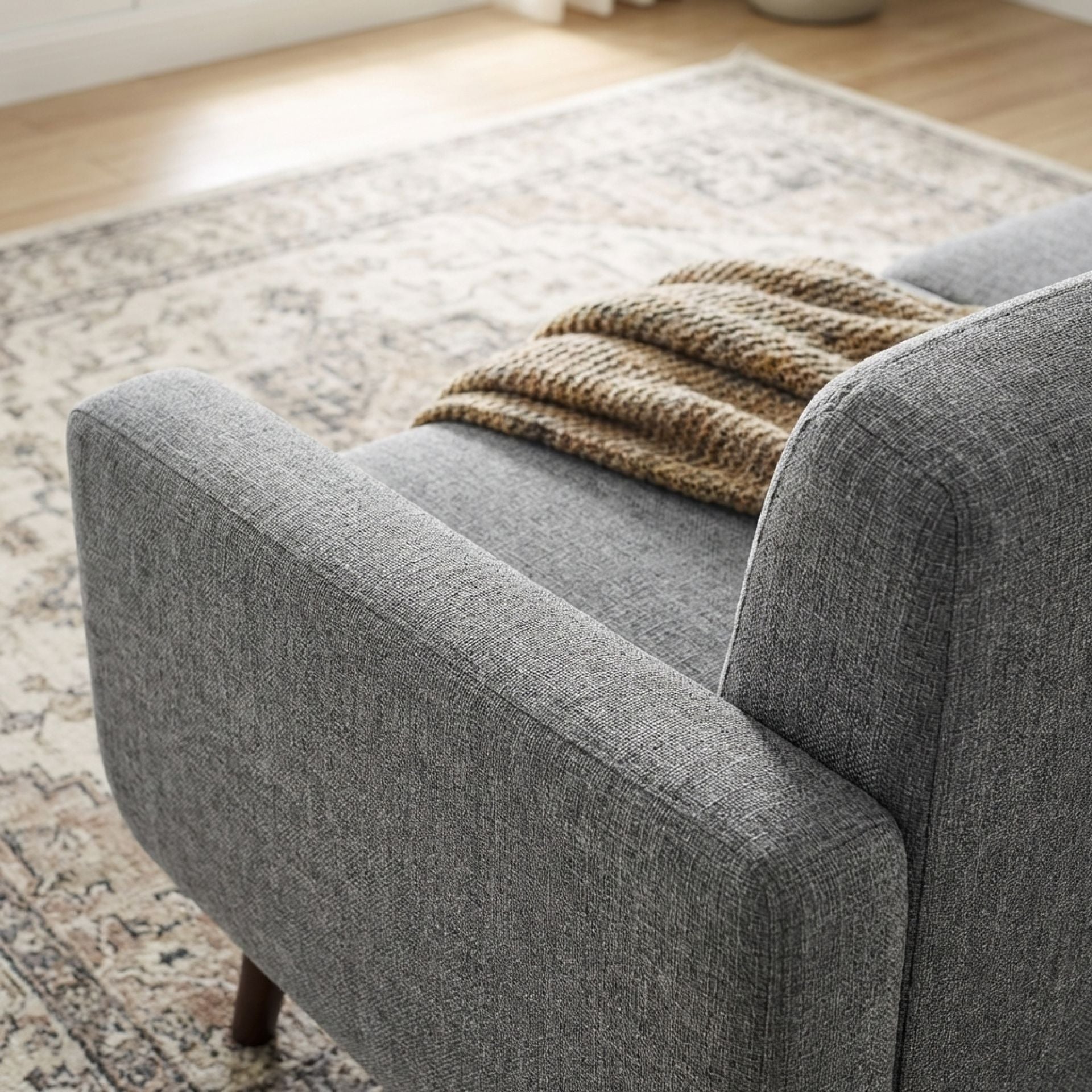 Vibe Linen 3 Seater Sofa - Grey - Image 5