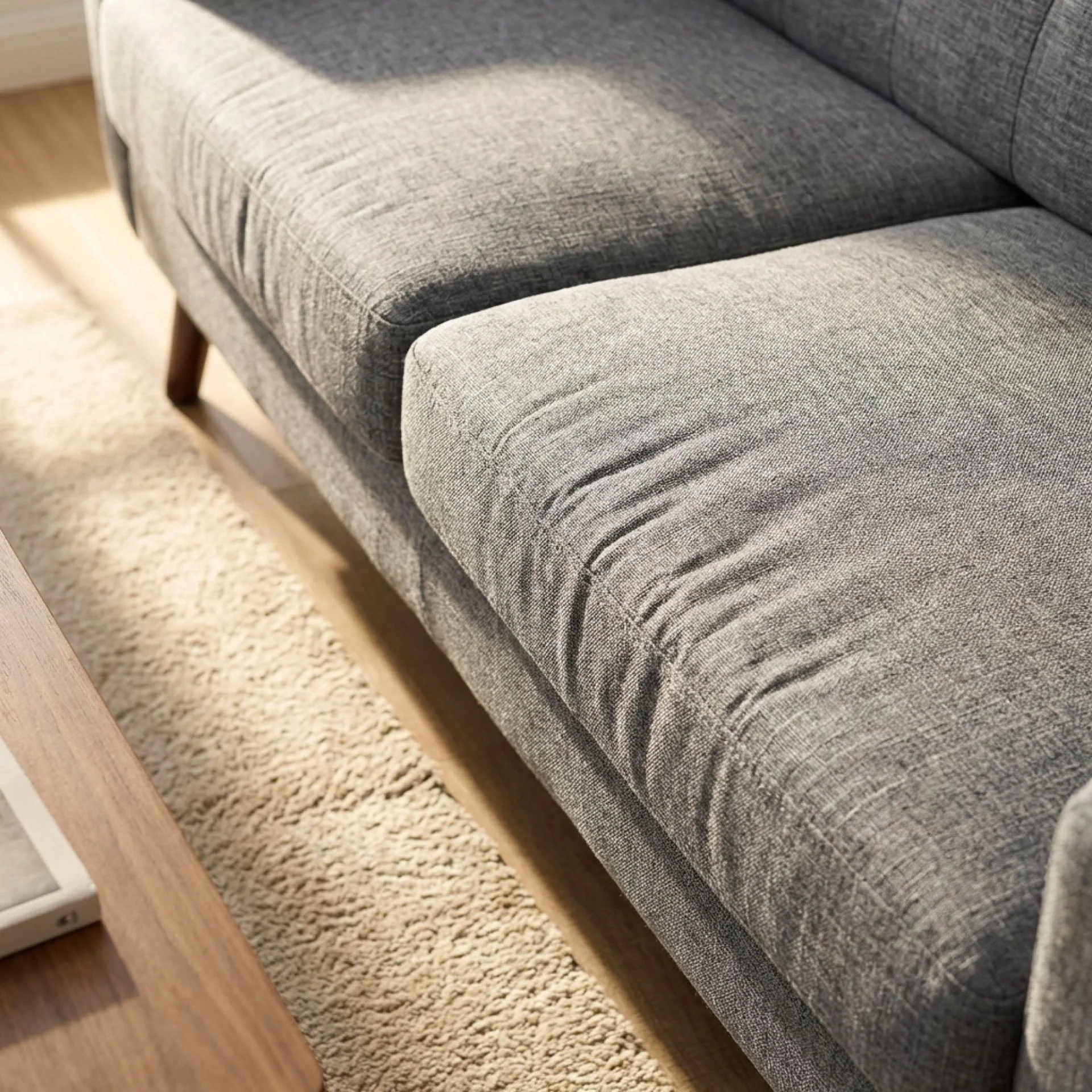 Vibe Linen 3 Seater Sofa - Grey - Image 6