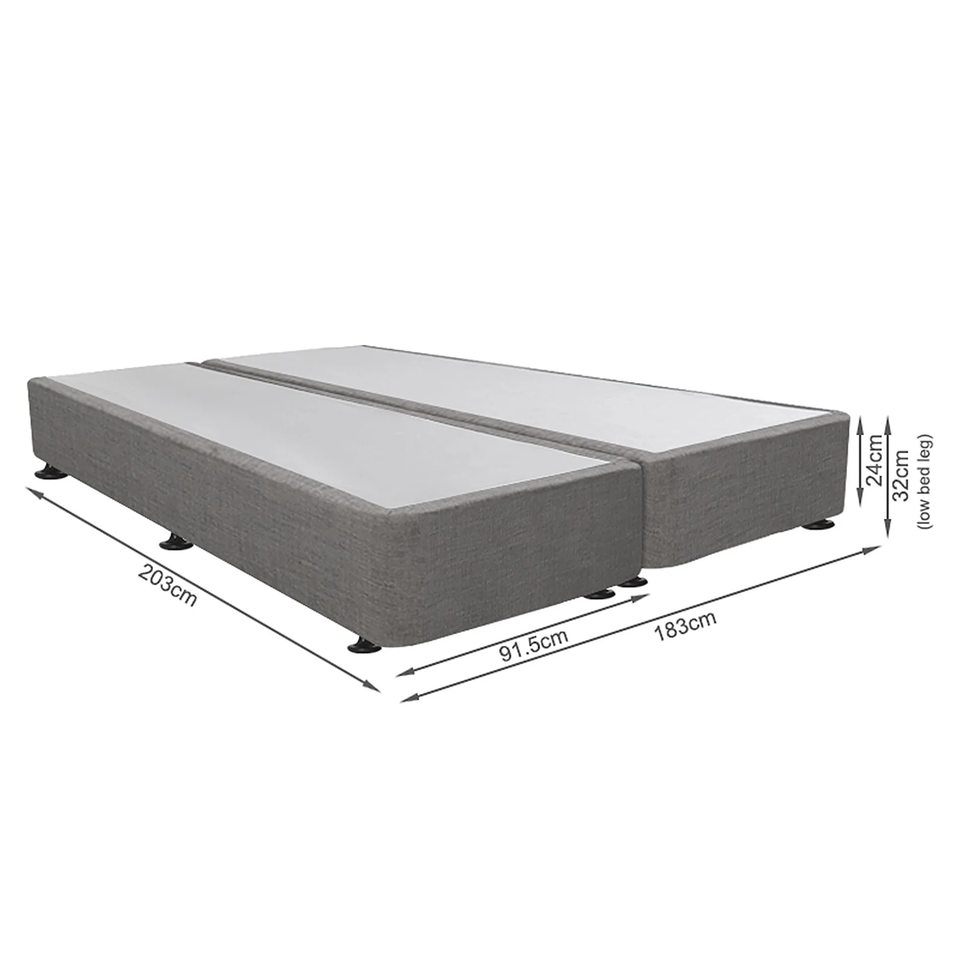 Vinson Fabric Super King Split Bed Base - Grey - Image 11