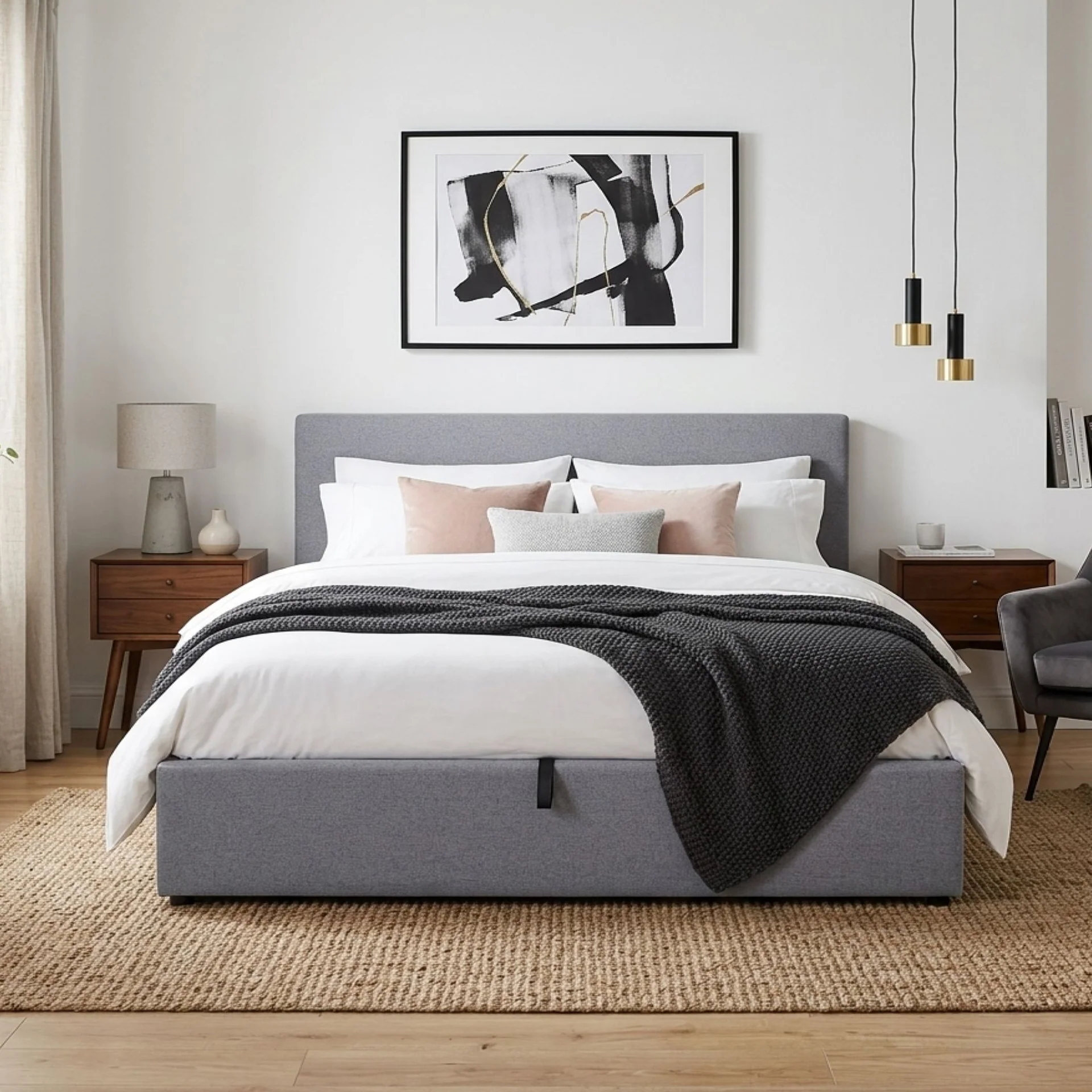 Violet Queen Gas Lift Bed Frame - Grey - Image 3