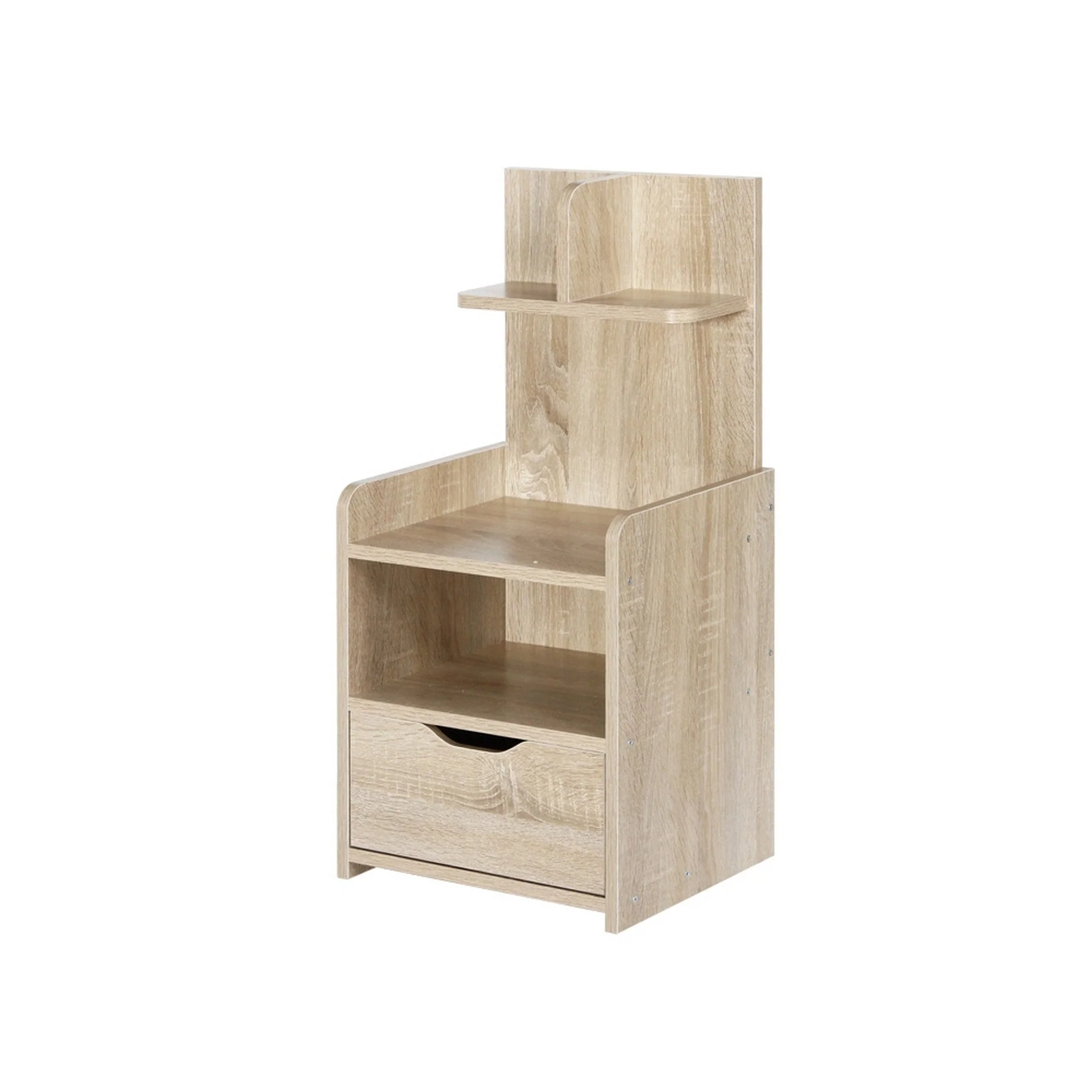 Vivian Bedside Table with Shelves - Oak - Image 3