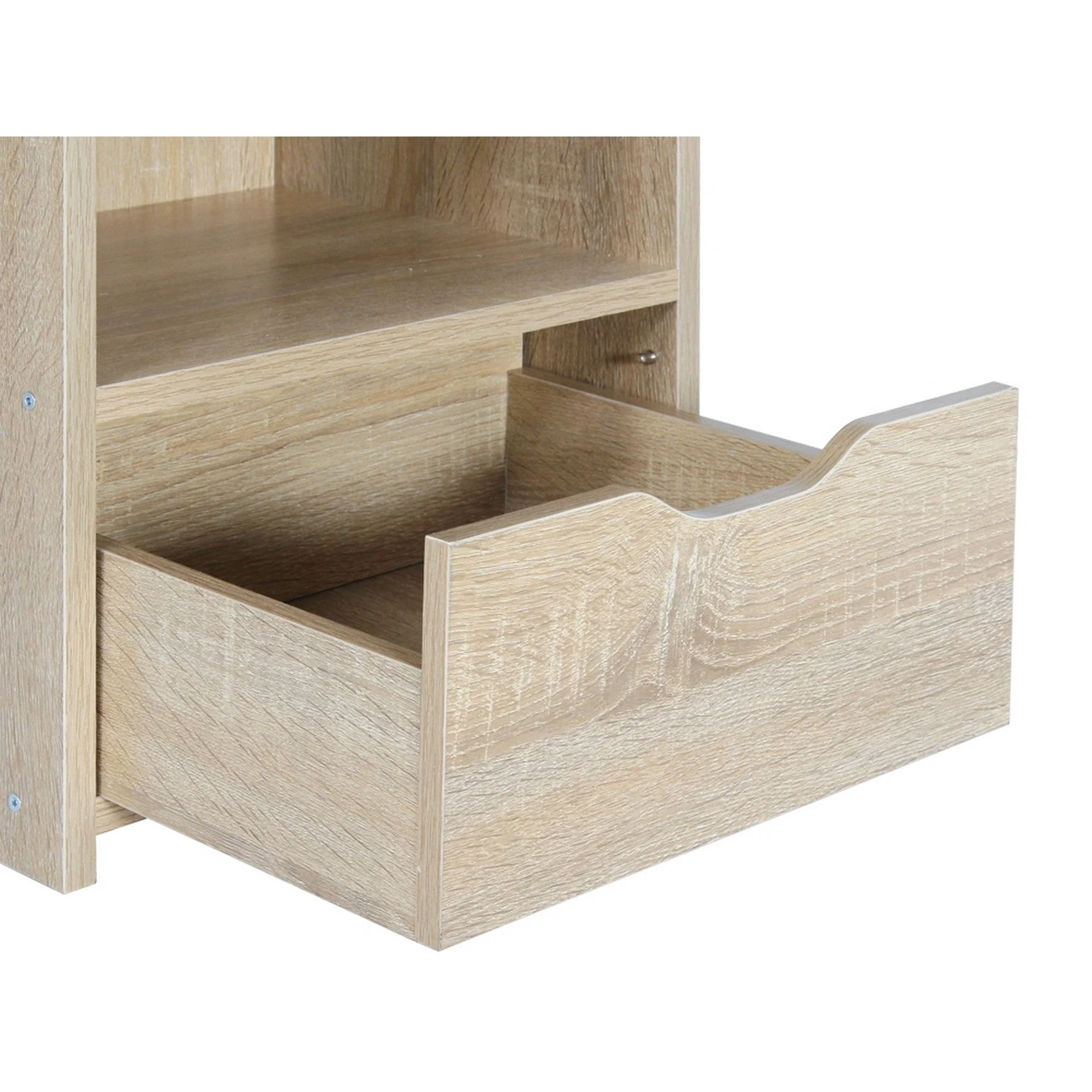 Vivian Bedside Table with Shelves - Oak - Image 6