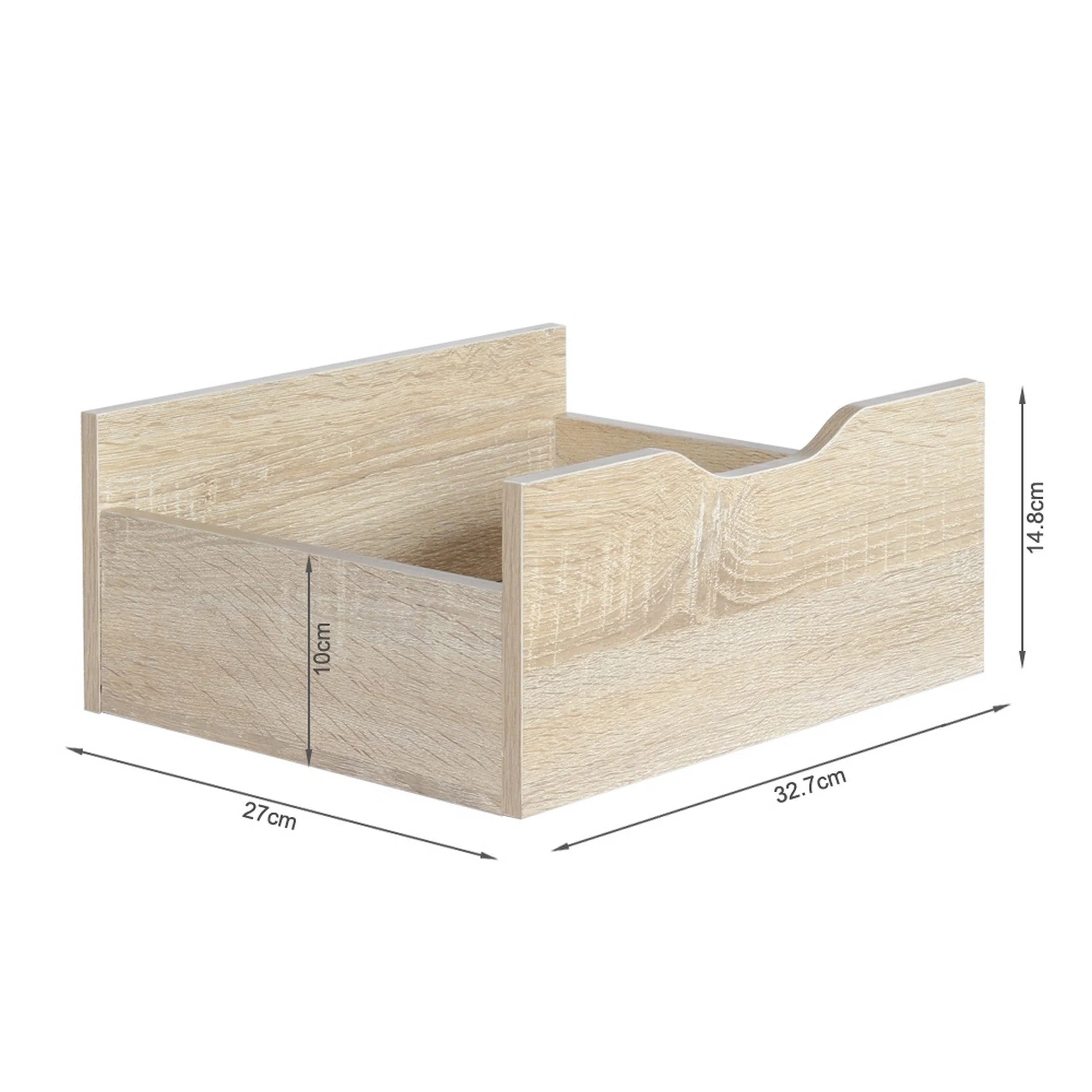 Vivian Bedside Table with Shelves - Oak - Image 8