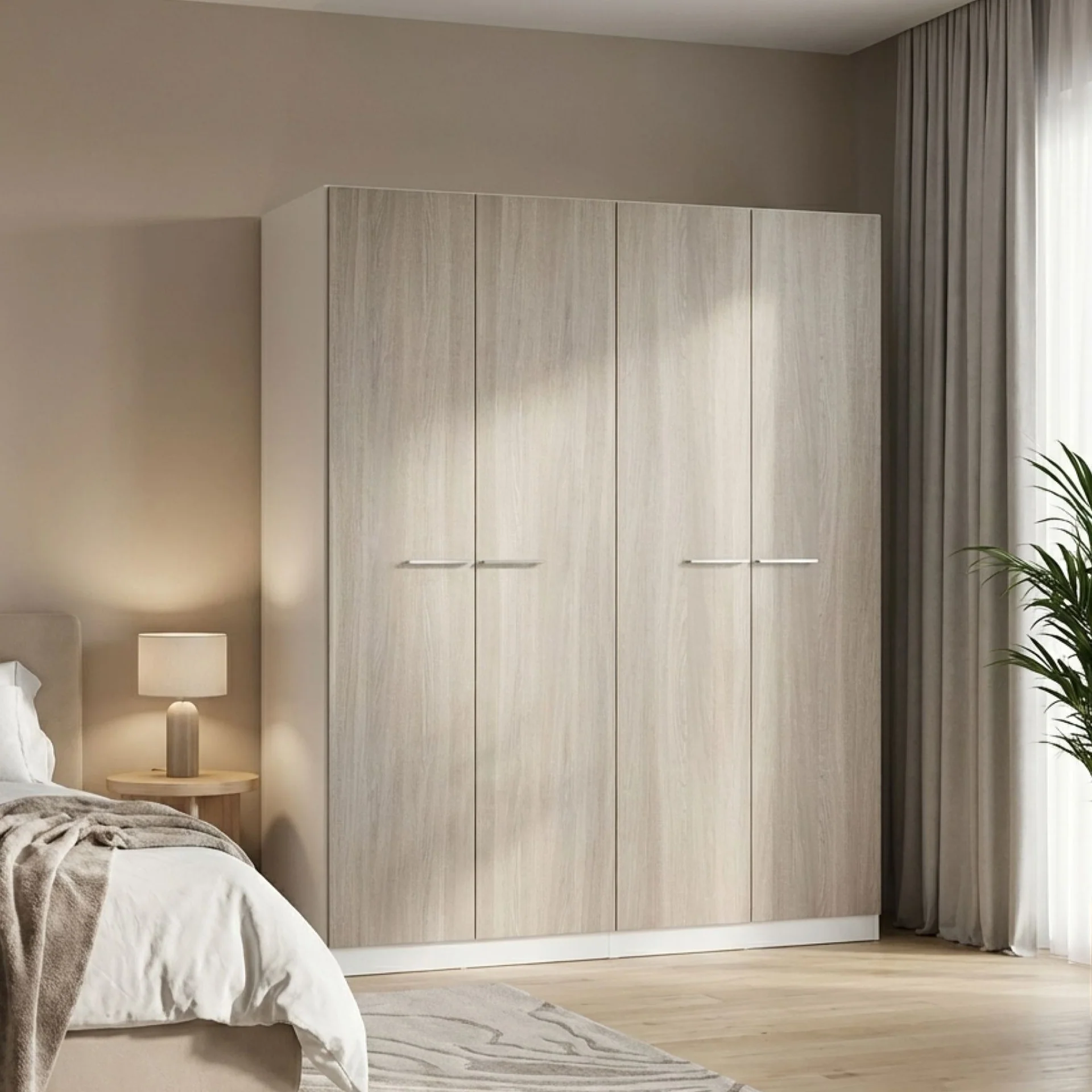 Waipoua Wooden Wardrobe - Grey Oak