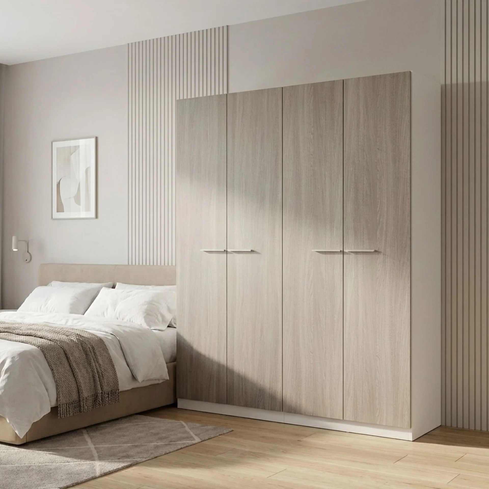 Waipoua Wooden Wardrobe - Grey Oak - Image 3