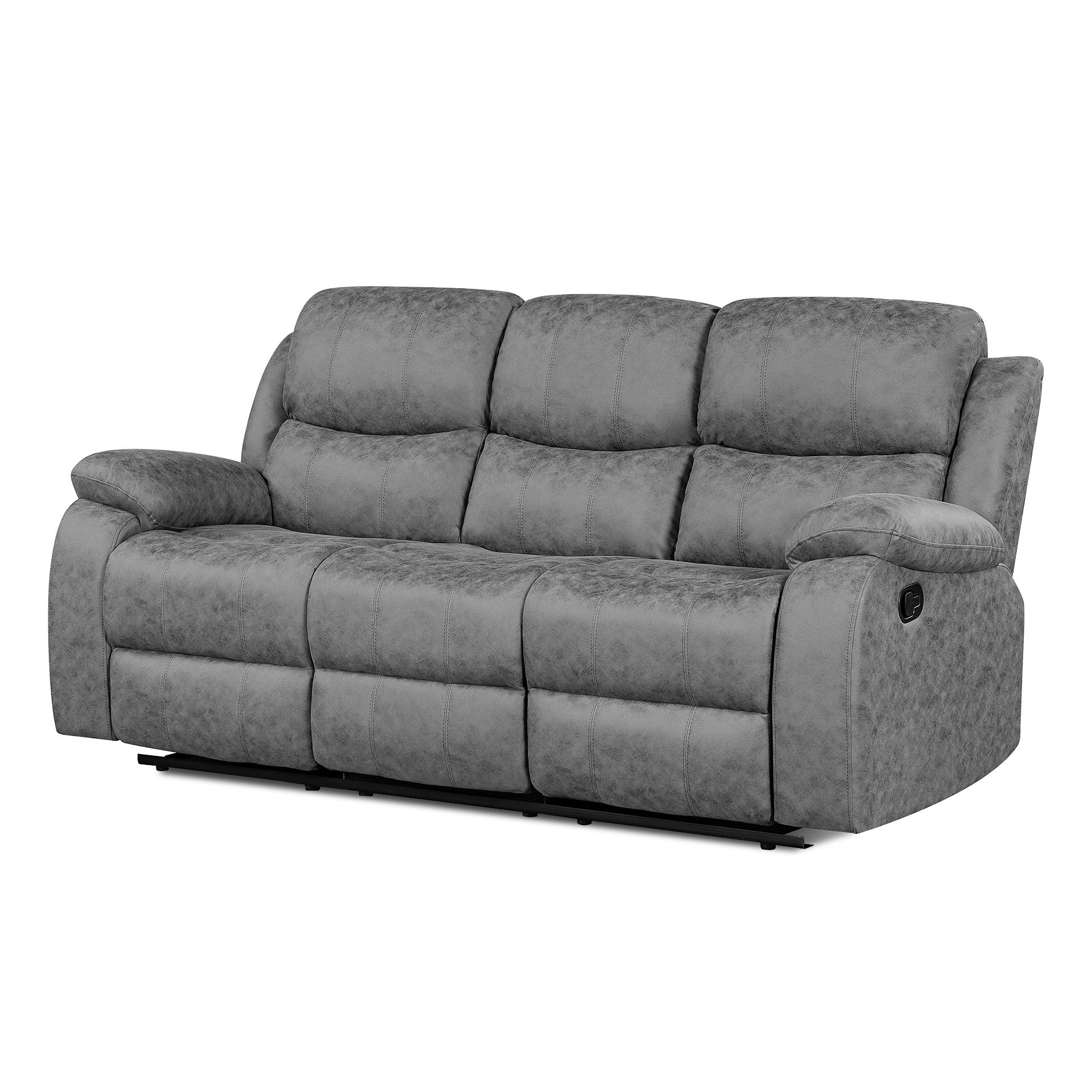 Wilson Manual 3 Seater Recliner Sofa - Grey - Image 10
