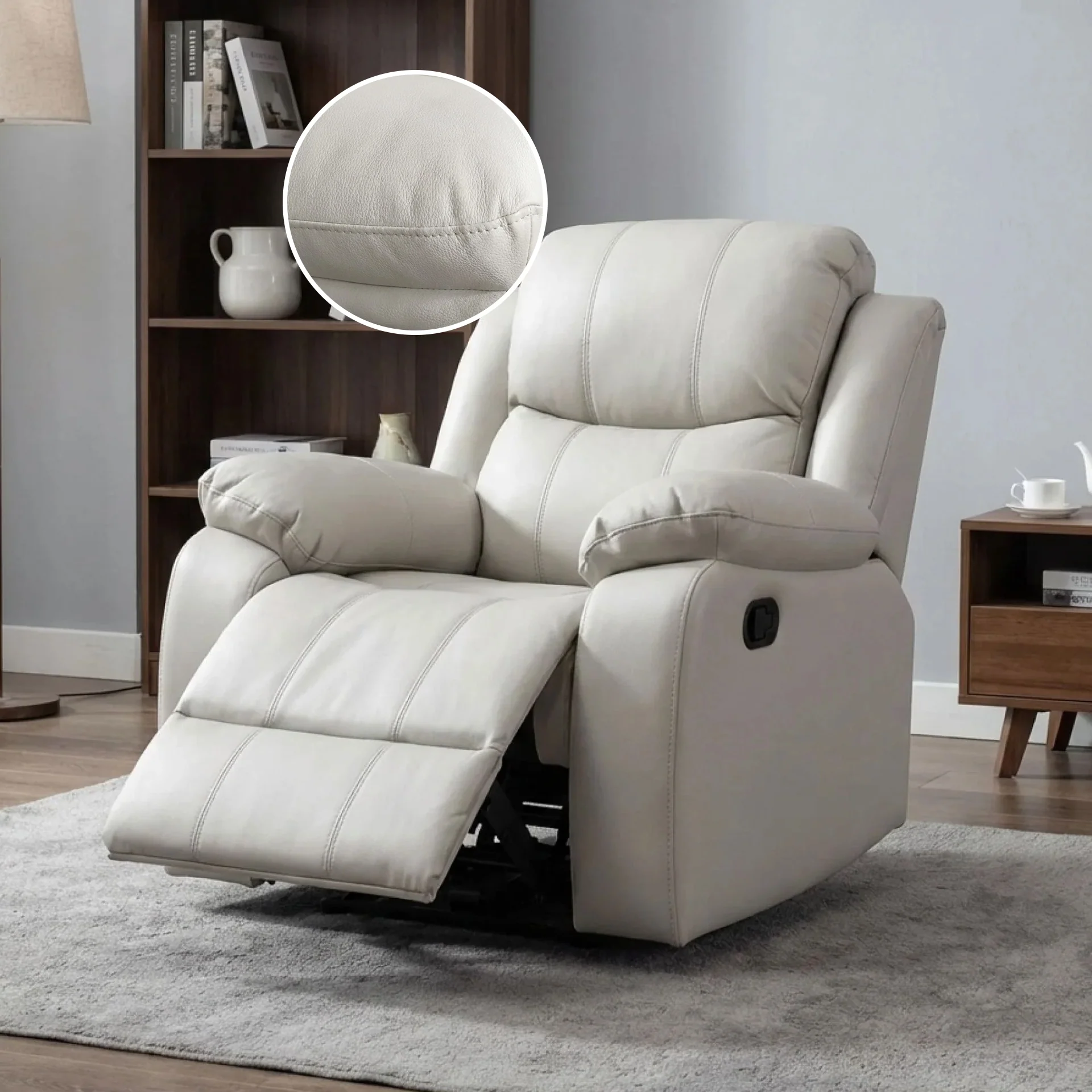 Wilson Manual Recliner Chair - Beige - Image 2