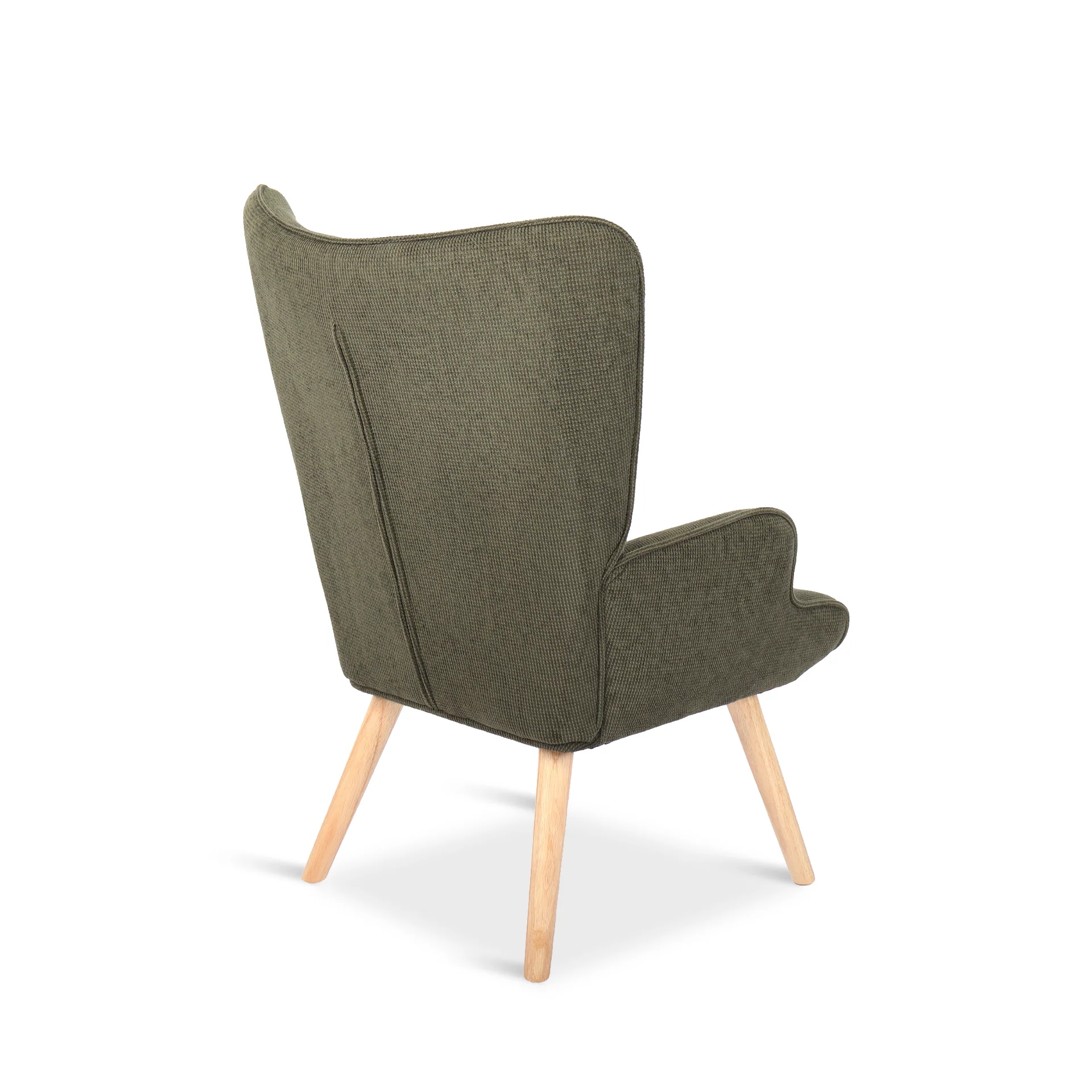 Wing Linen Armchair - Dark Green - Image 10