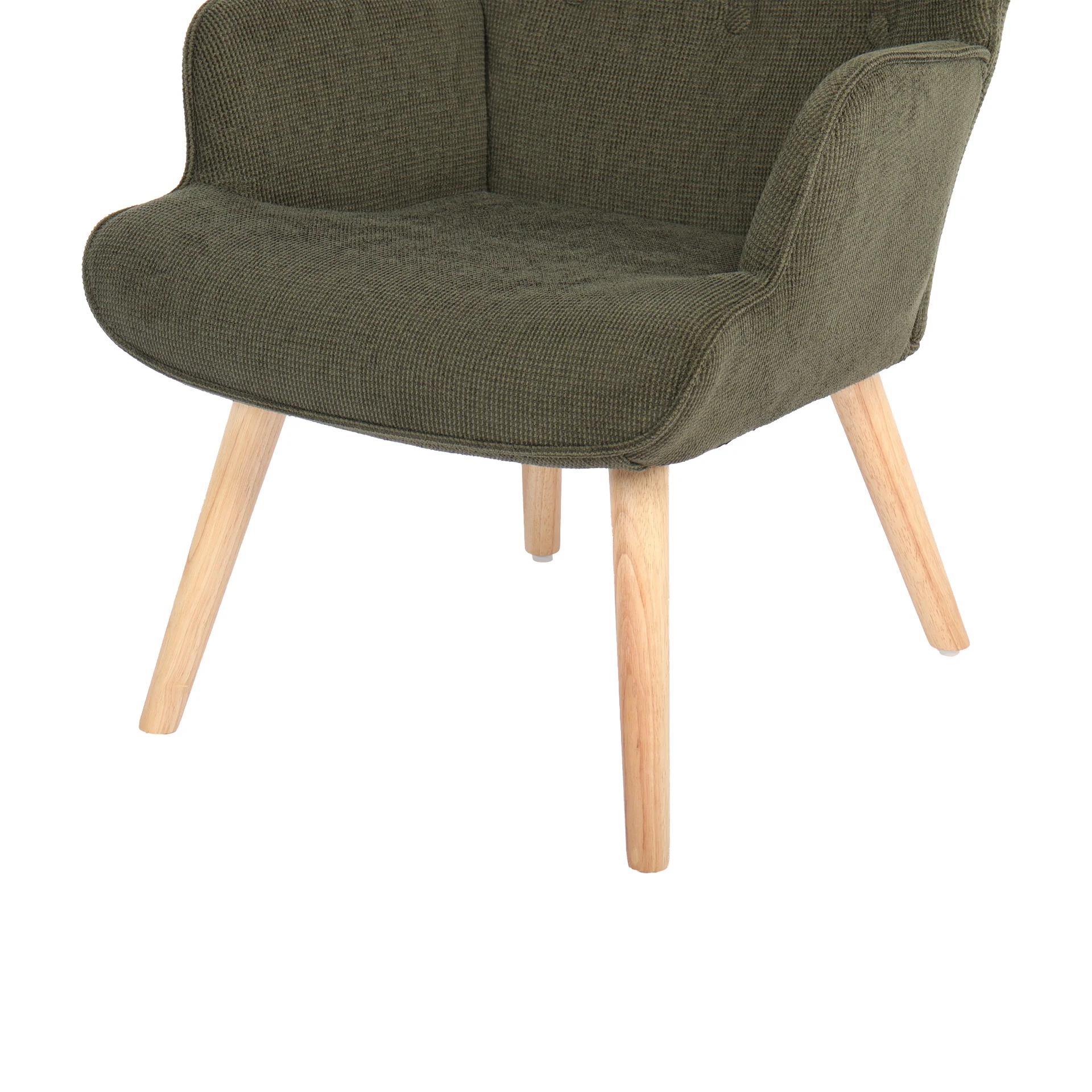 Wing Linen Armchair - Dark Green - Image 12