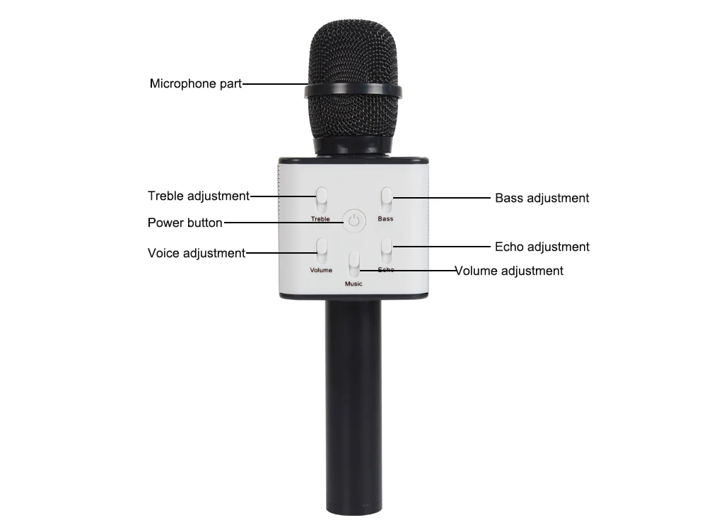 Wireless Bluetooth Microphone - BLACK - Image 3