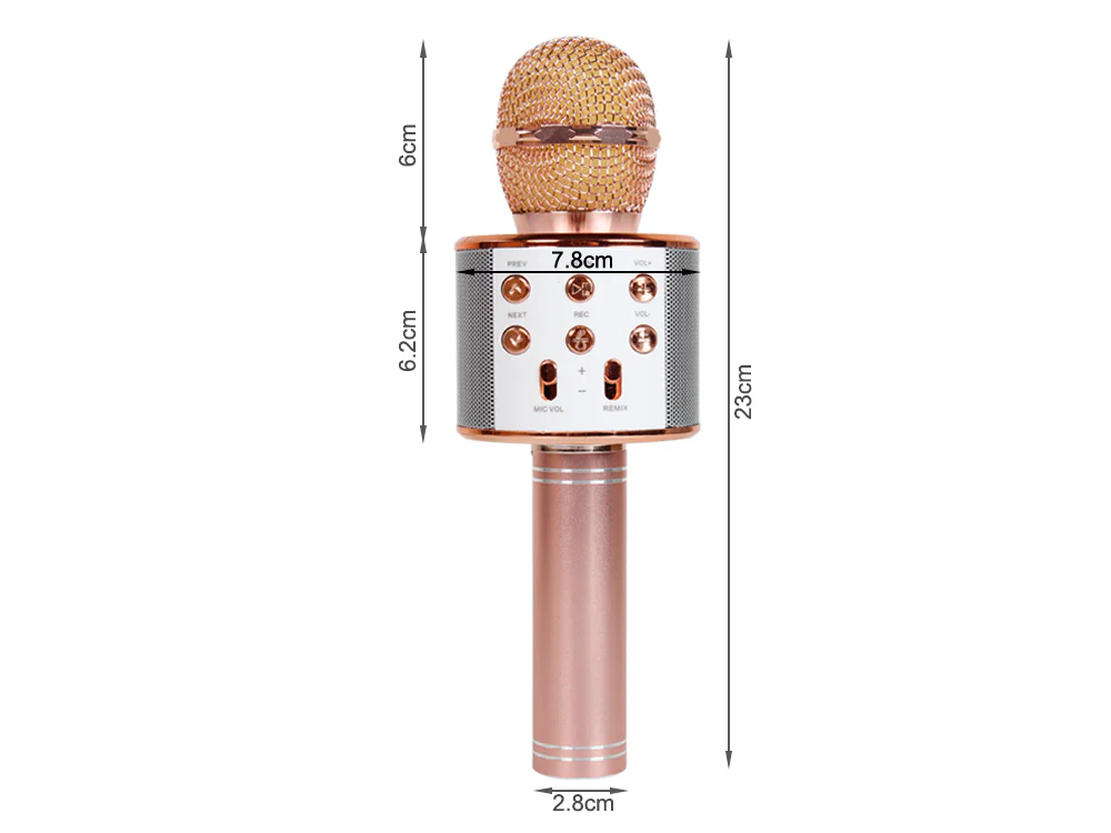 Wireless Bluetooth Microphone TF Card - ROSE GOLD - Image 3
