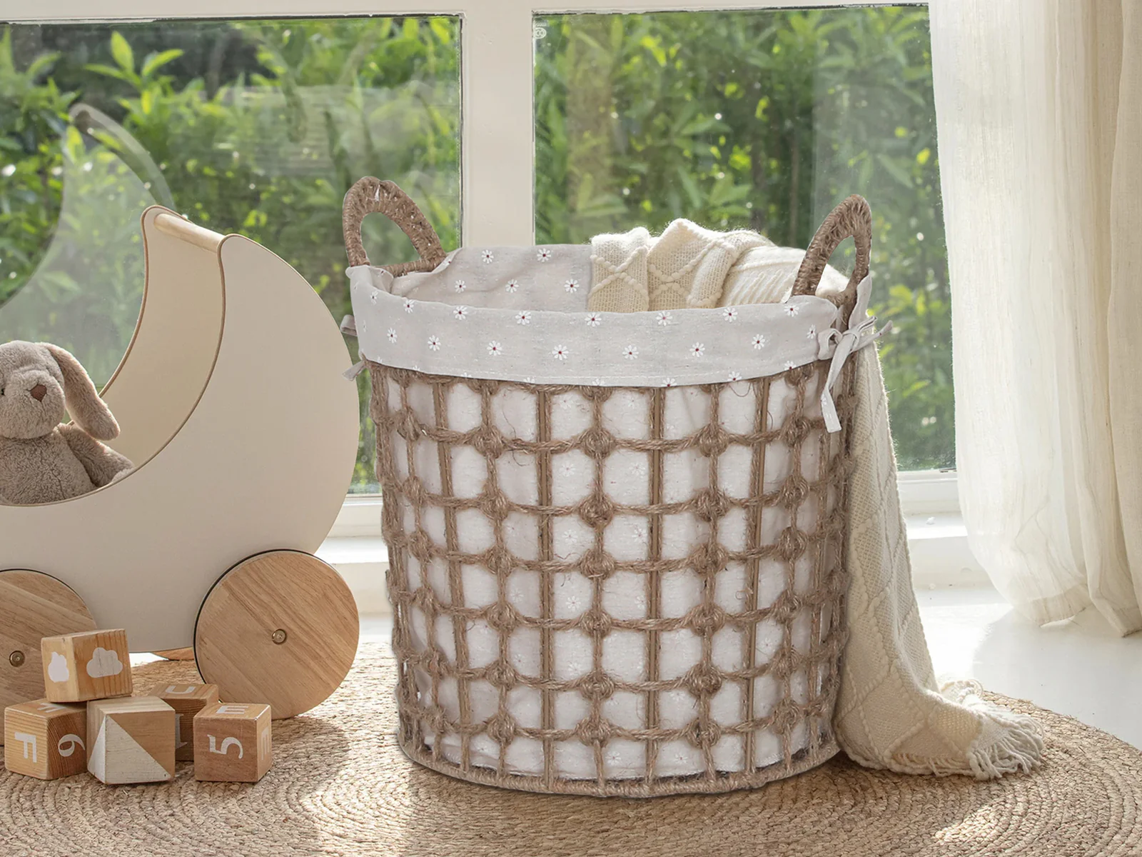 Woven Laundry Basket Storage Basket - Set of 3 - S/M/L - Image 2