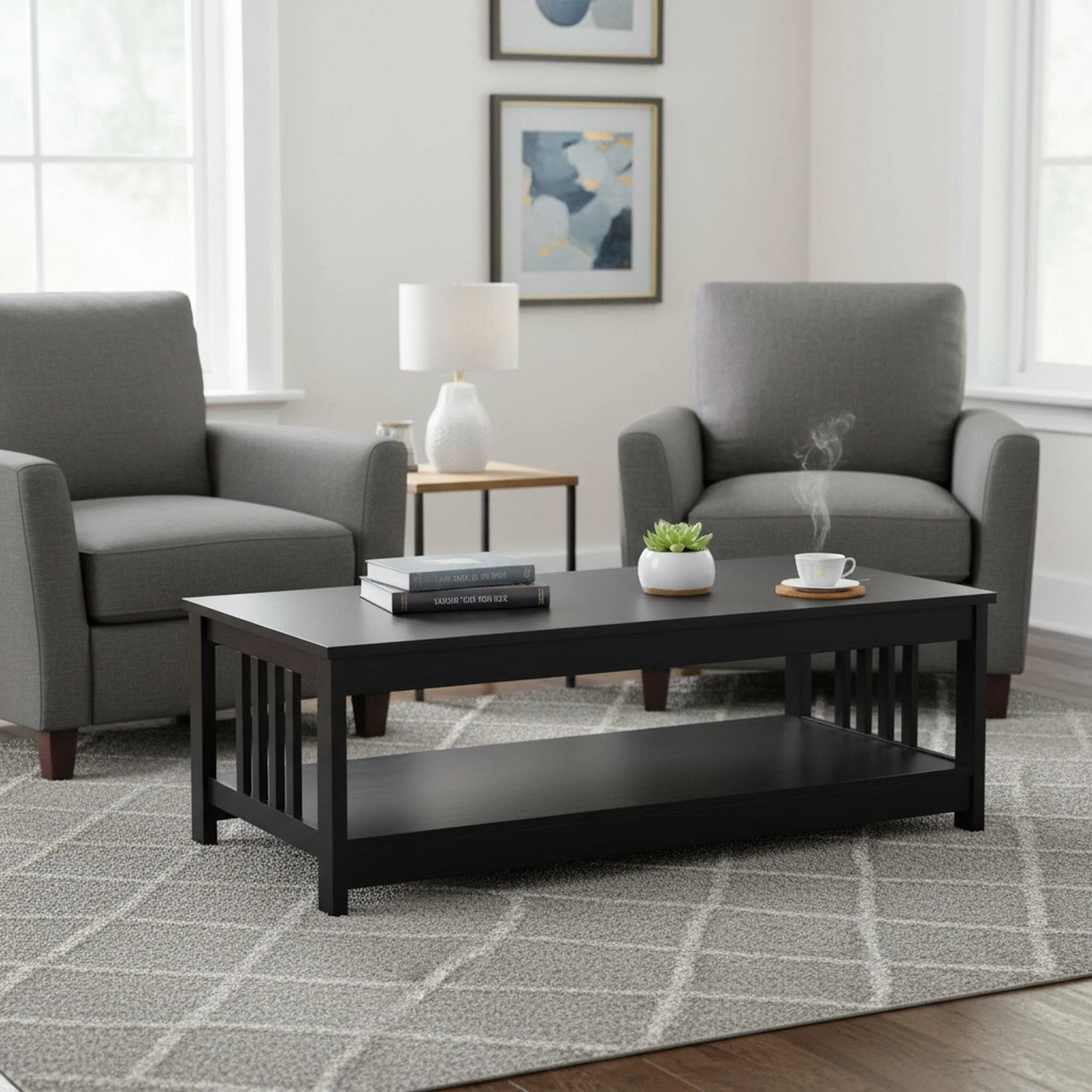 Wular Rectangle Coffee Table - Black