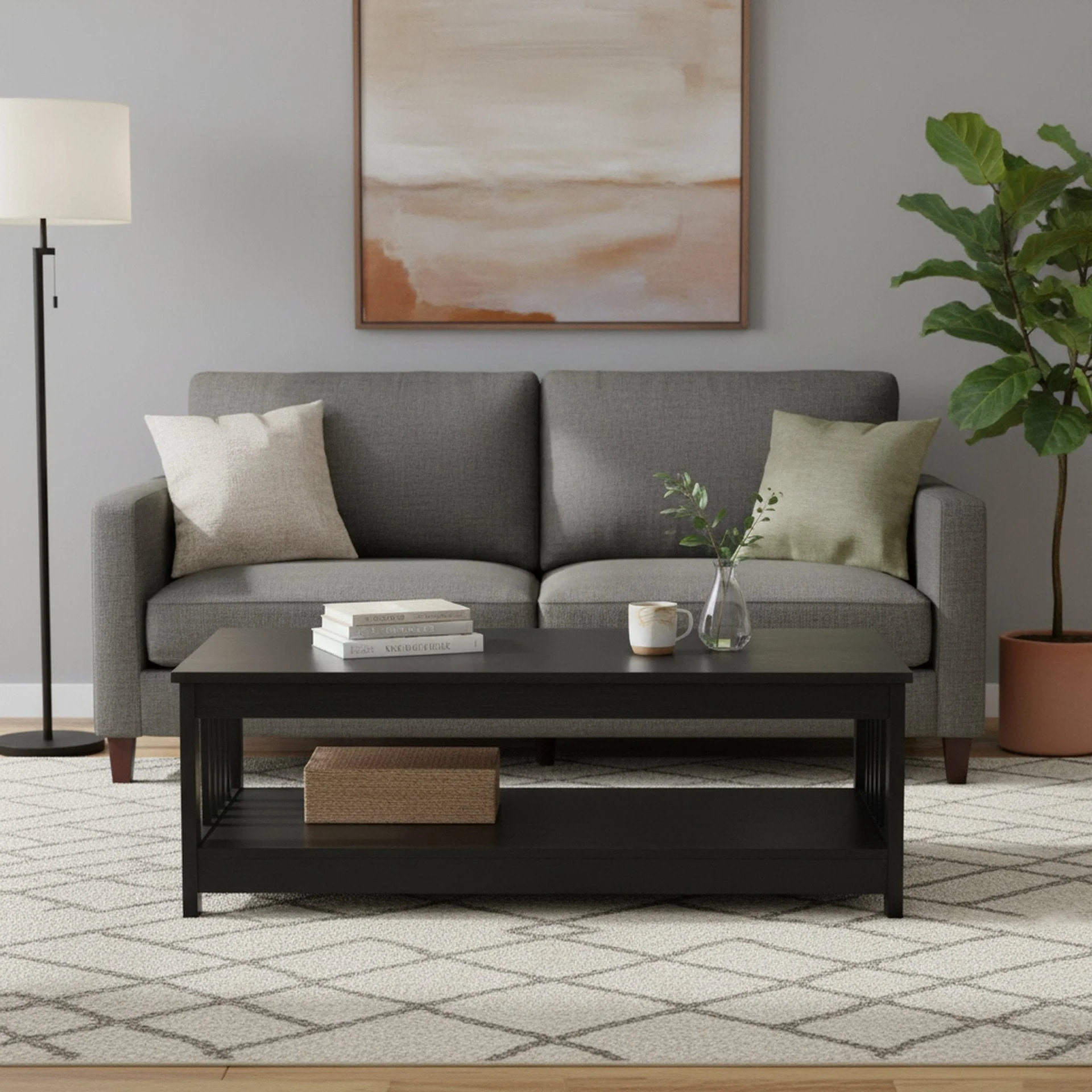 Wular Rectangle Coffee Table - Black - Image 4