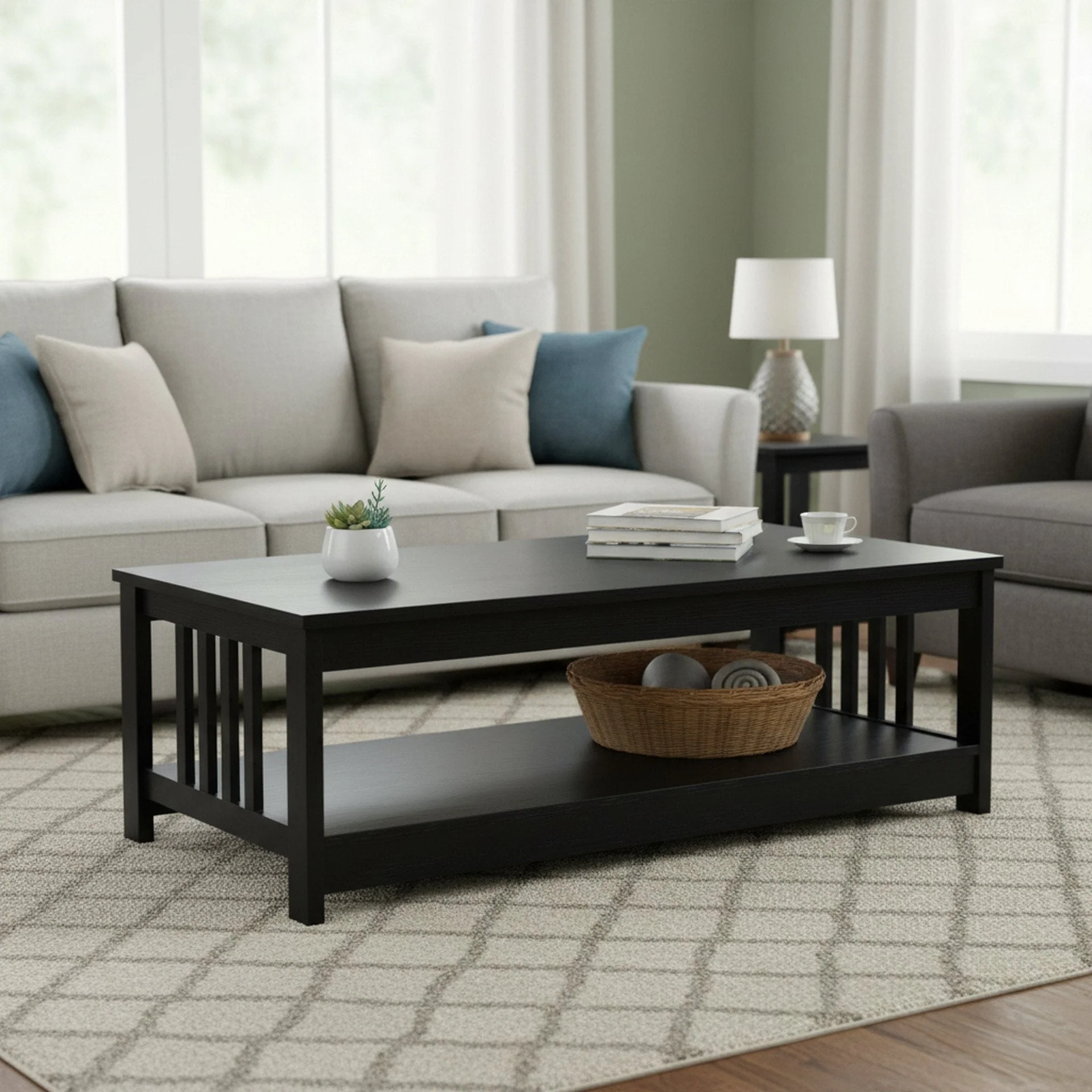 Wular Rectangle Coffee Table - Black - Image 5