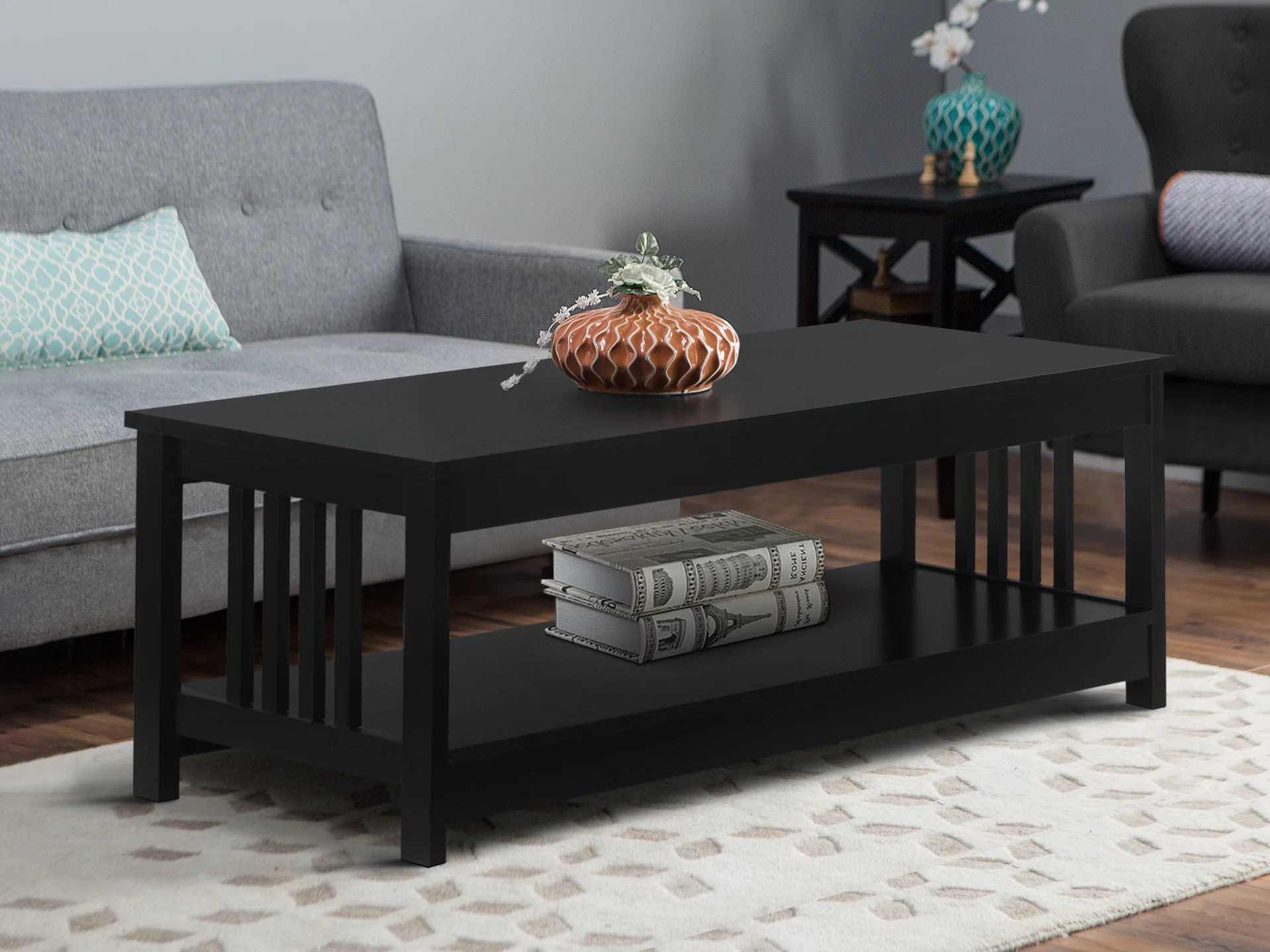Wular Rectangle Coffee Table - Black