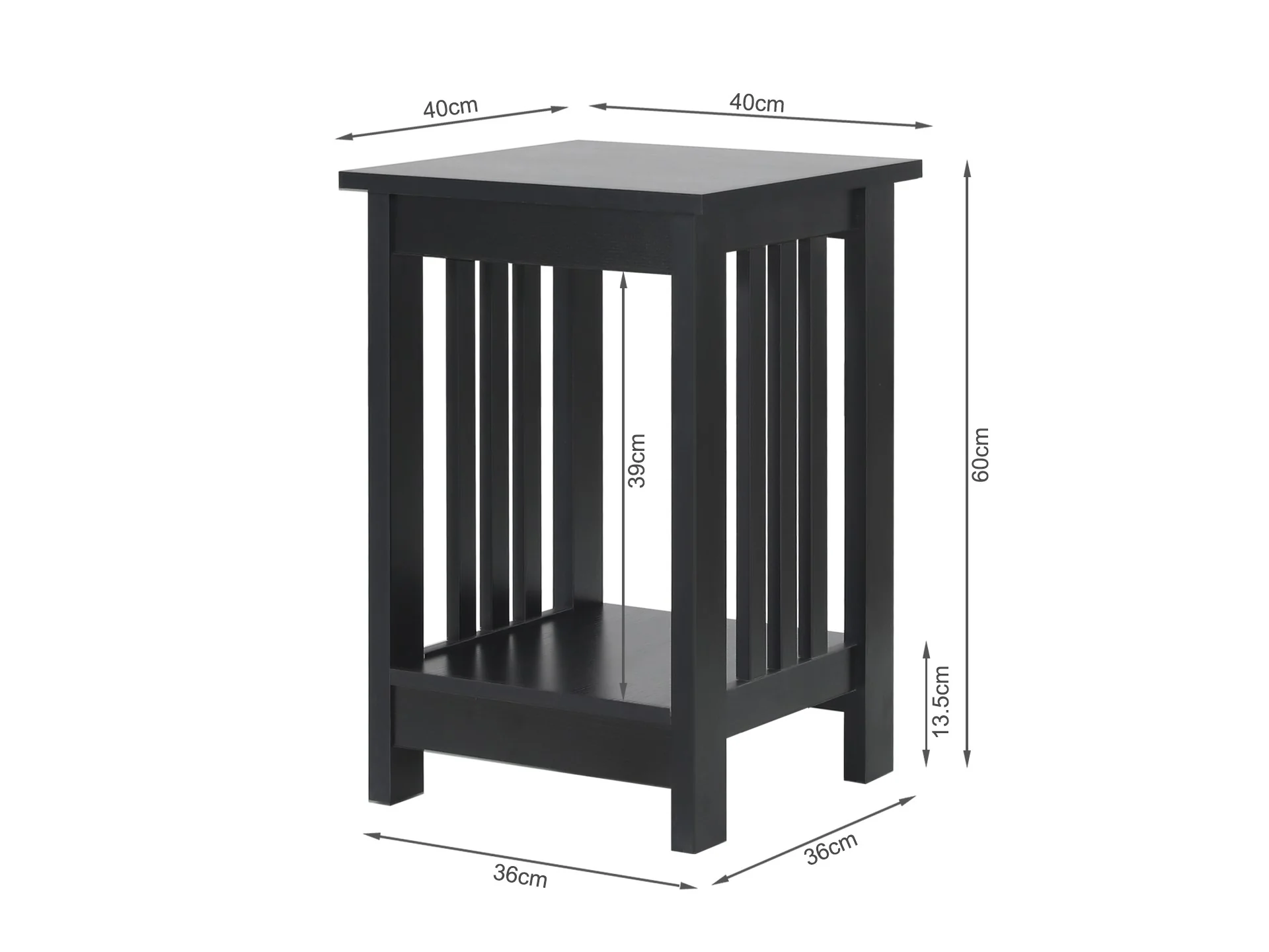 Wular Square Coffee Table Side Table - Black - Image 5