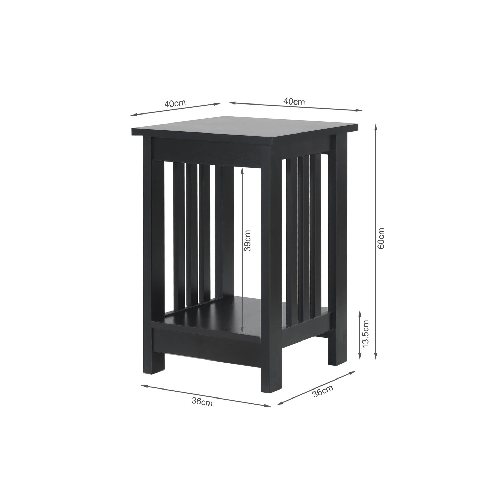 Wular Square Side Table Coffee Table - Black - Image 12