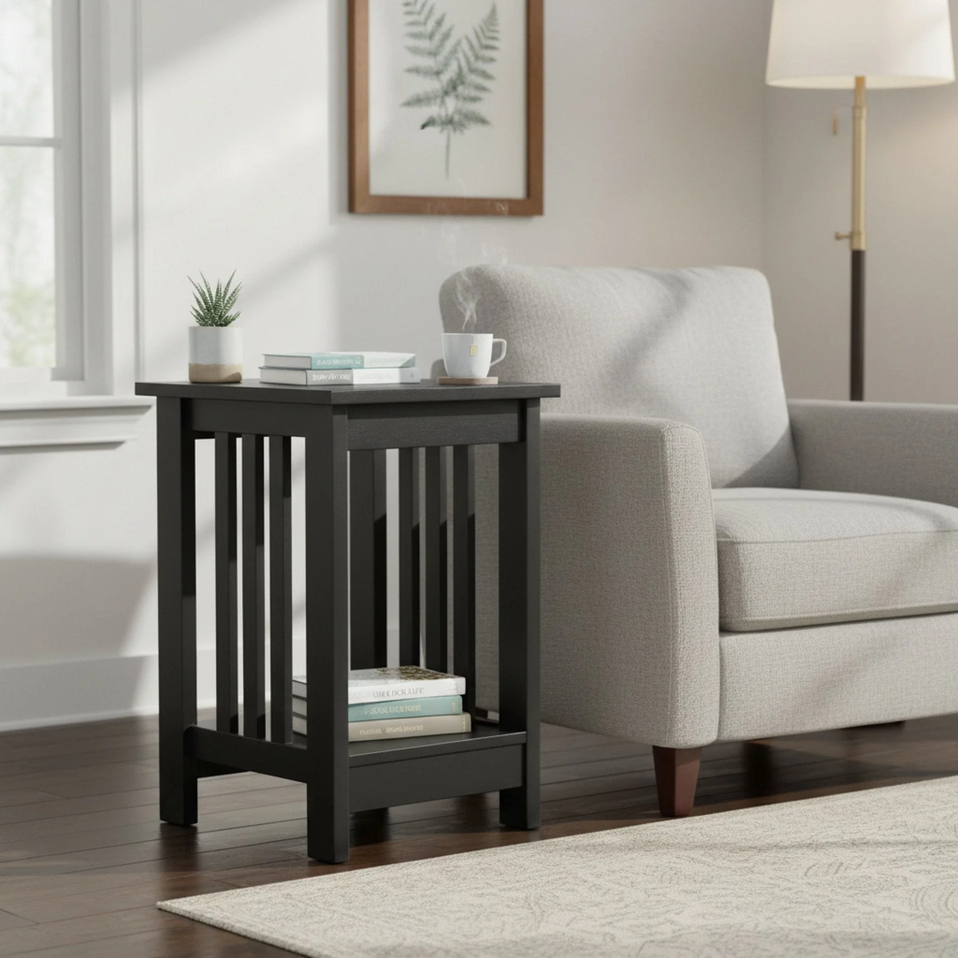 Wular Square Side Table Coffee Table - Black - Image 3