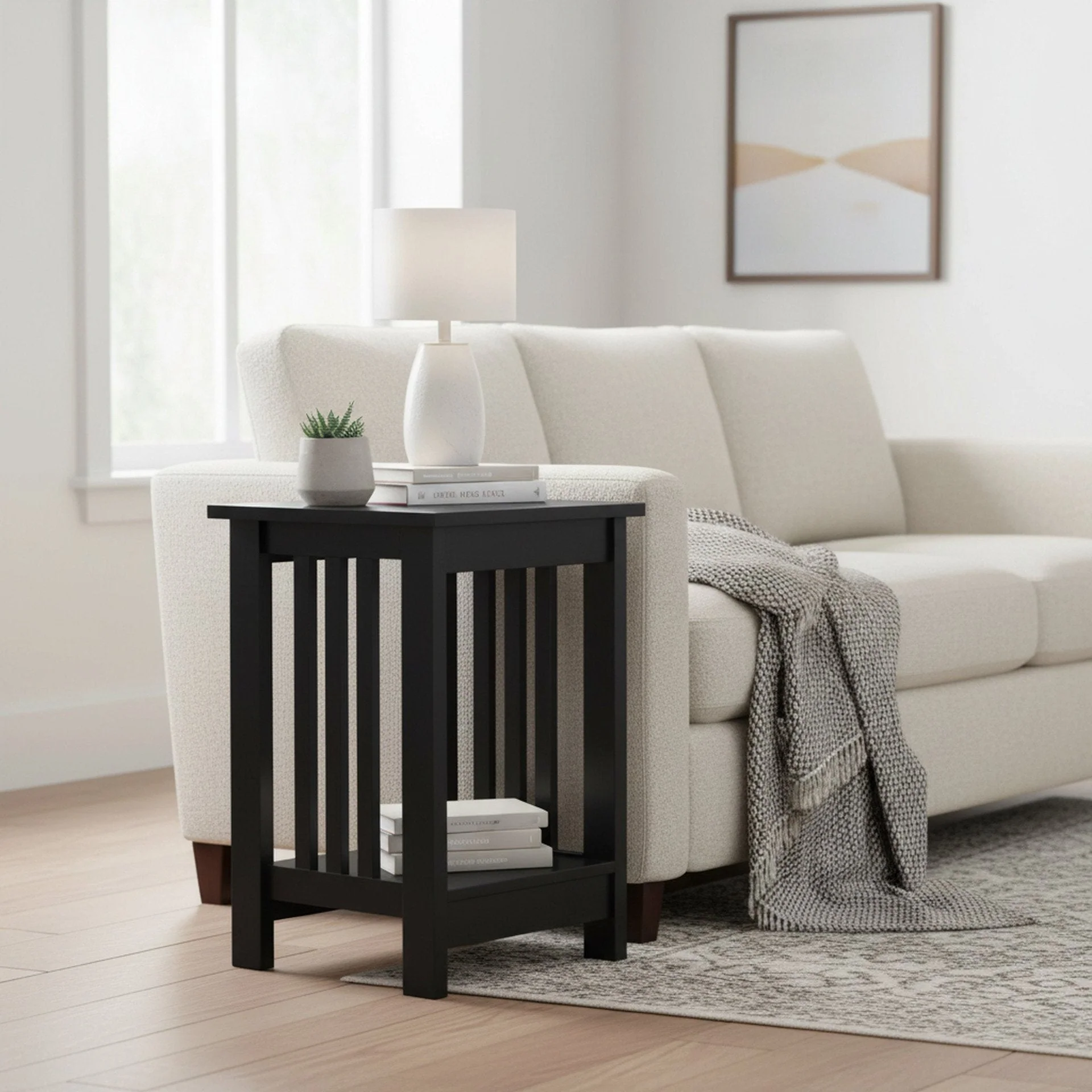 Wular Square Side Table Coffee Table - Black - Image 6
