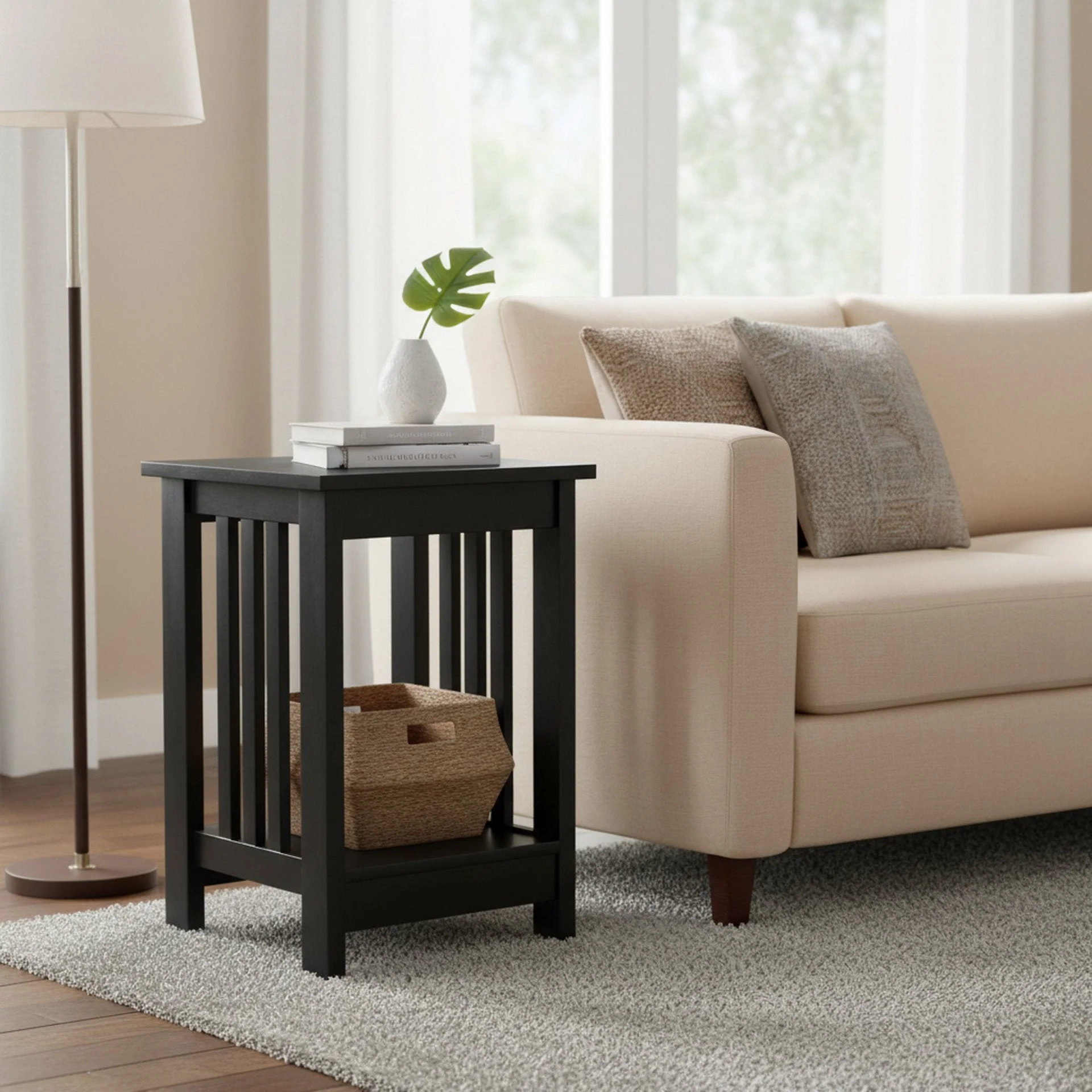 Wular Square Side Table Coffee Table - Black - Image 8