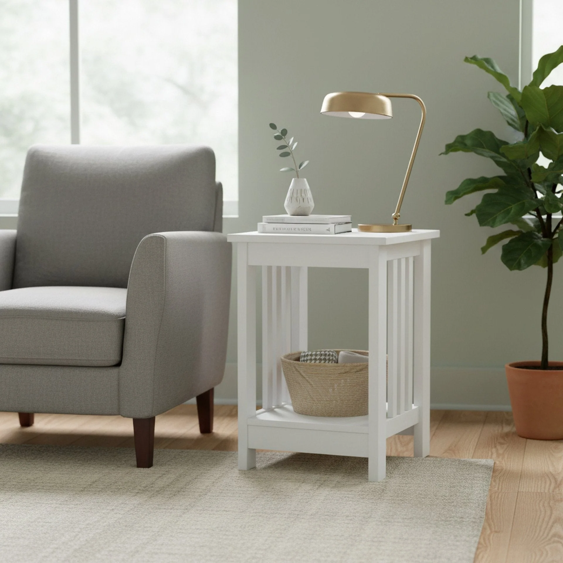 Wular Square Side Table Coffee Table - White - Image 3