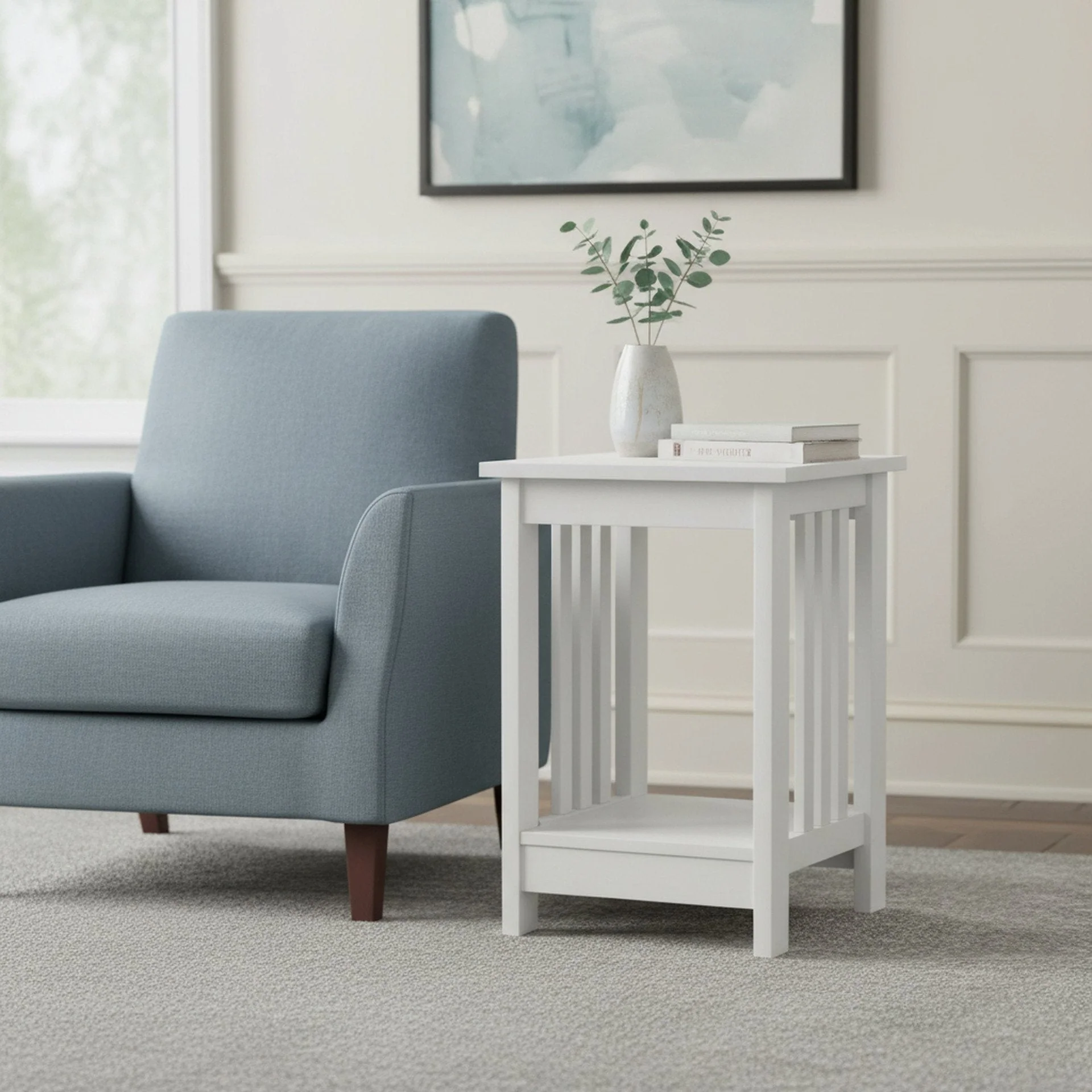 Wular Square Side Table Coffee Table - White - Image 5