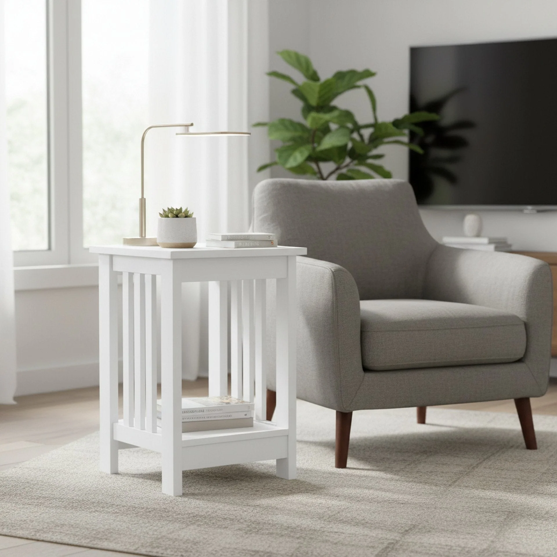 Wular Square Side Table Coffee Table - White - Image 6