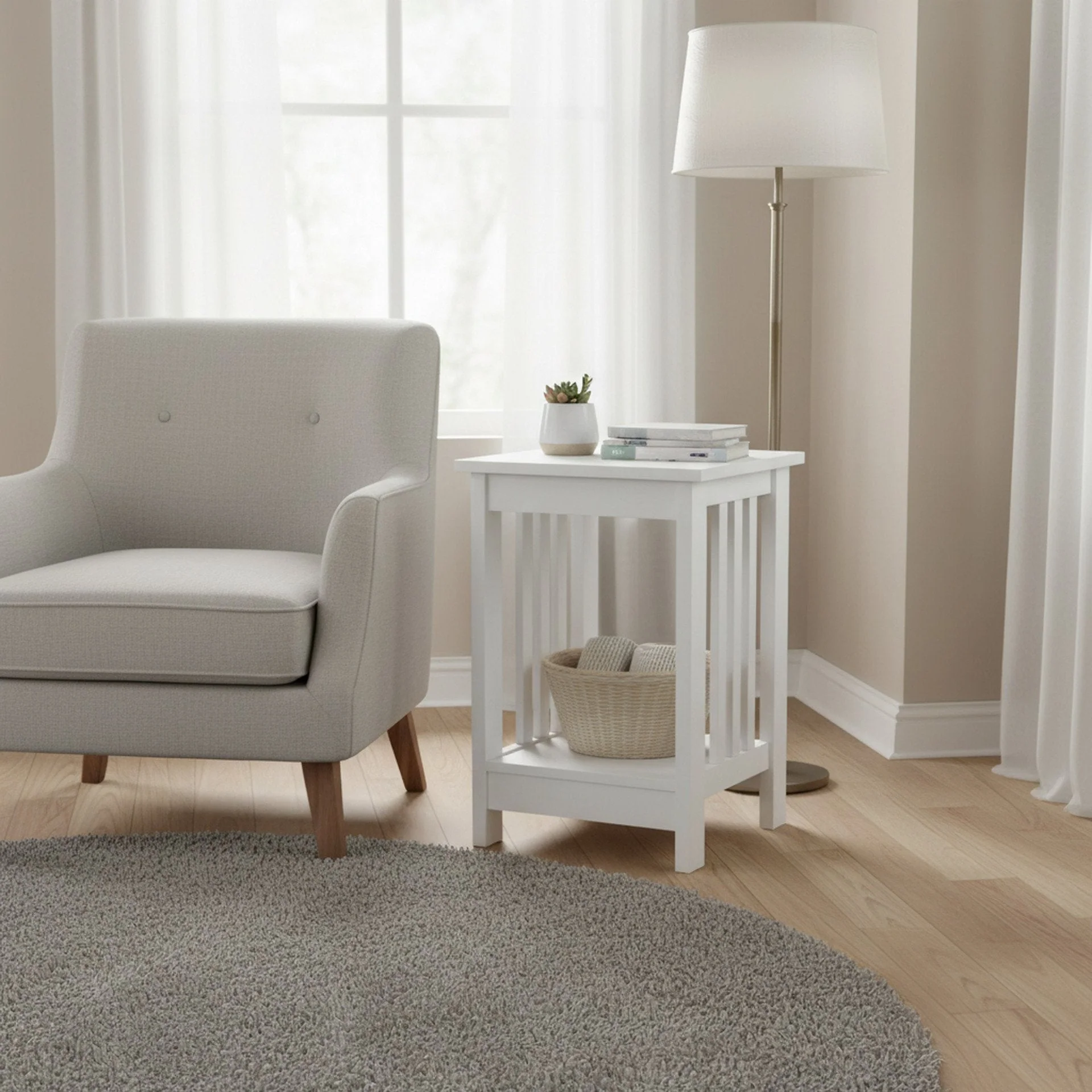 Wular Square Side Table Coffee Table - White - Image 7