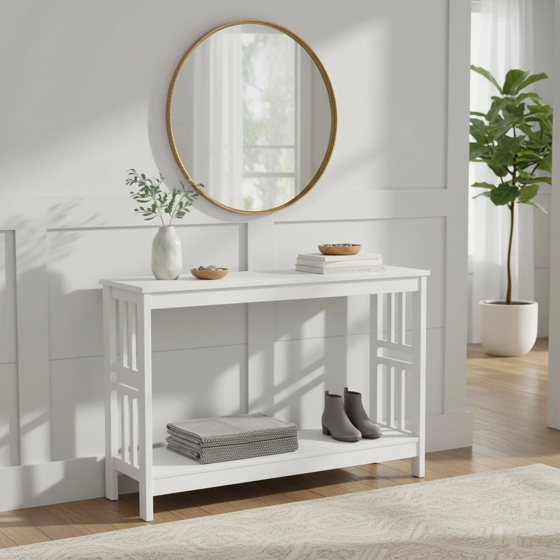 Wular Wooden Console Table - White - Image 3
