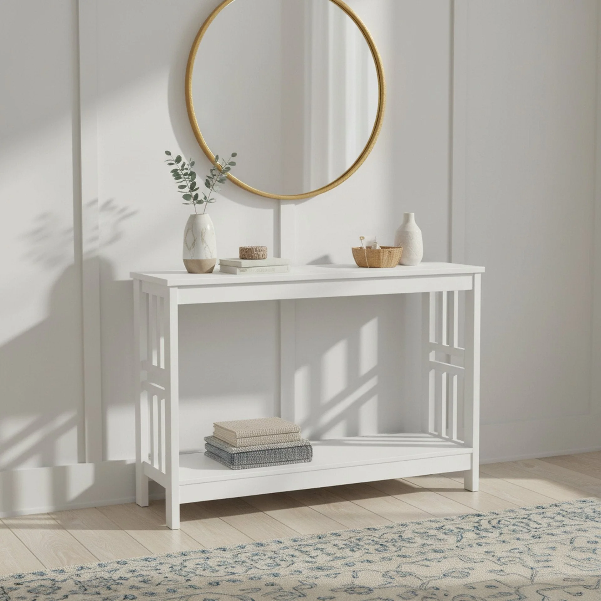 Wular Wooden Console Table - White - Image 7