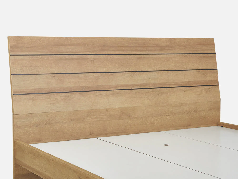 XOAN King Wooden Bed - OAK - Image 5