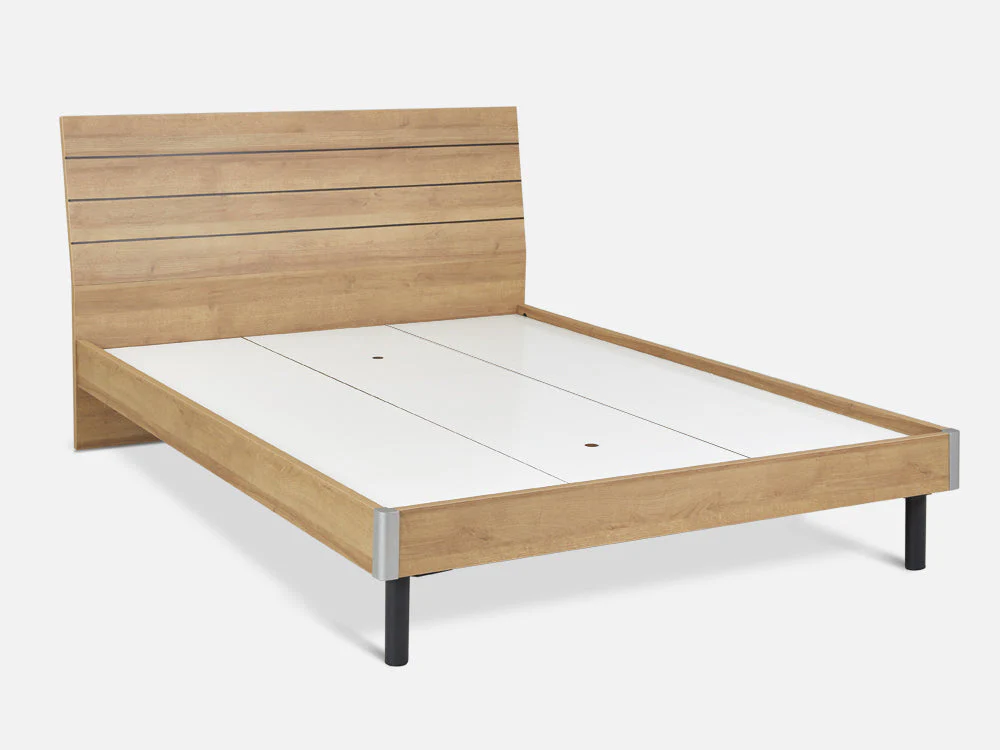 XOAN Queen Wooden Bed - OAK - Image 2