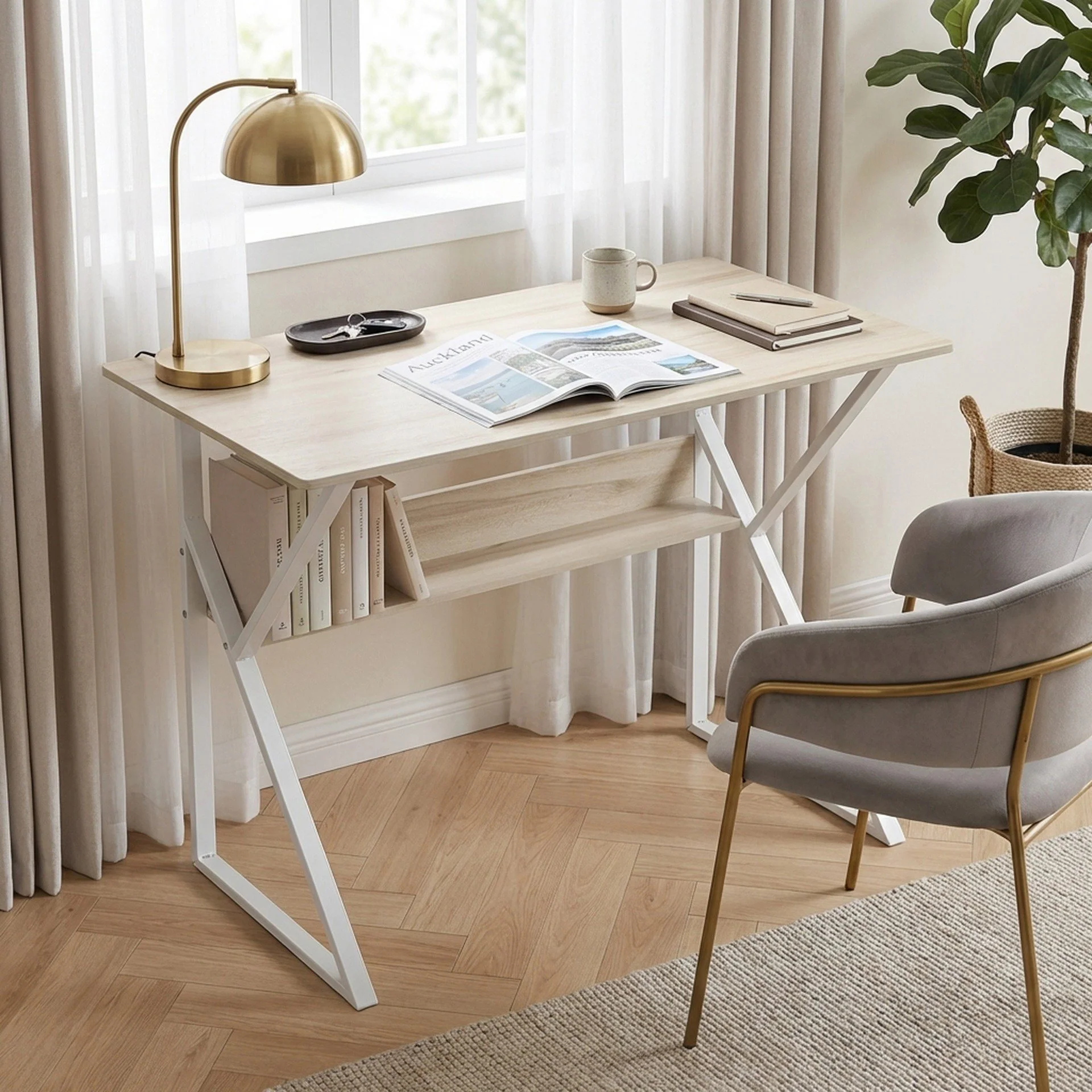Yael 100cm Computer Desk - Maple - Image 4