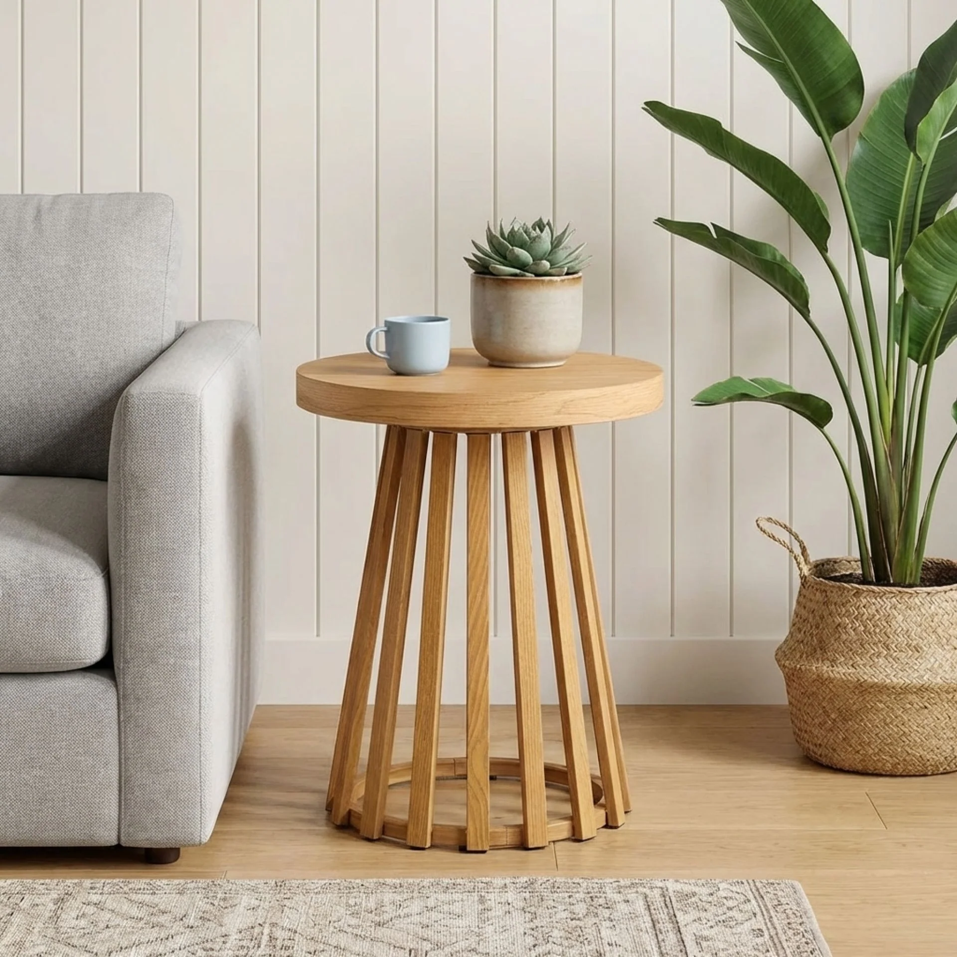 Yardley Round Coffee Table 45cm - Oak - Image 2