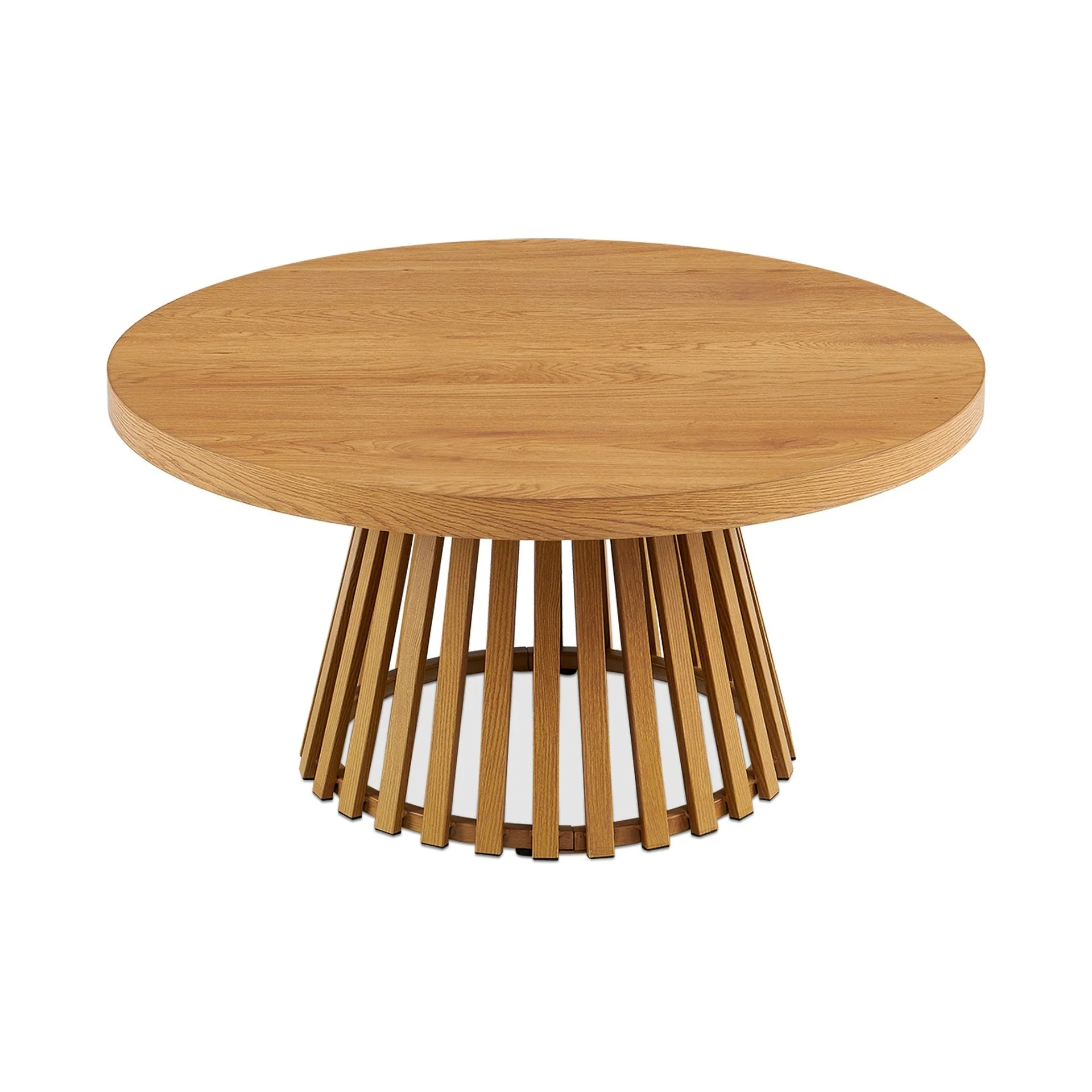 Yardley Round Coffee Table 90cm - Oak - Image 7