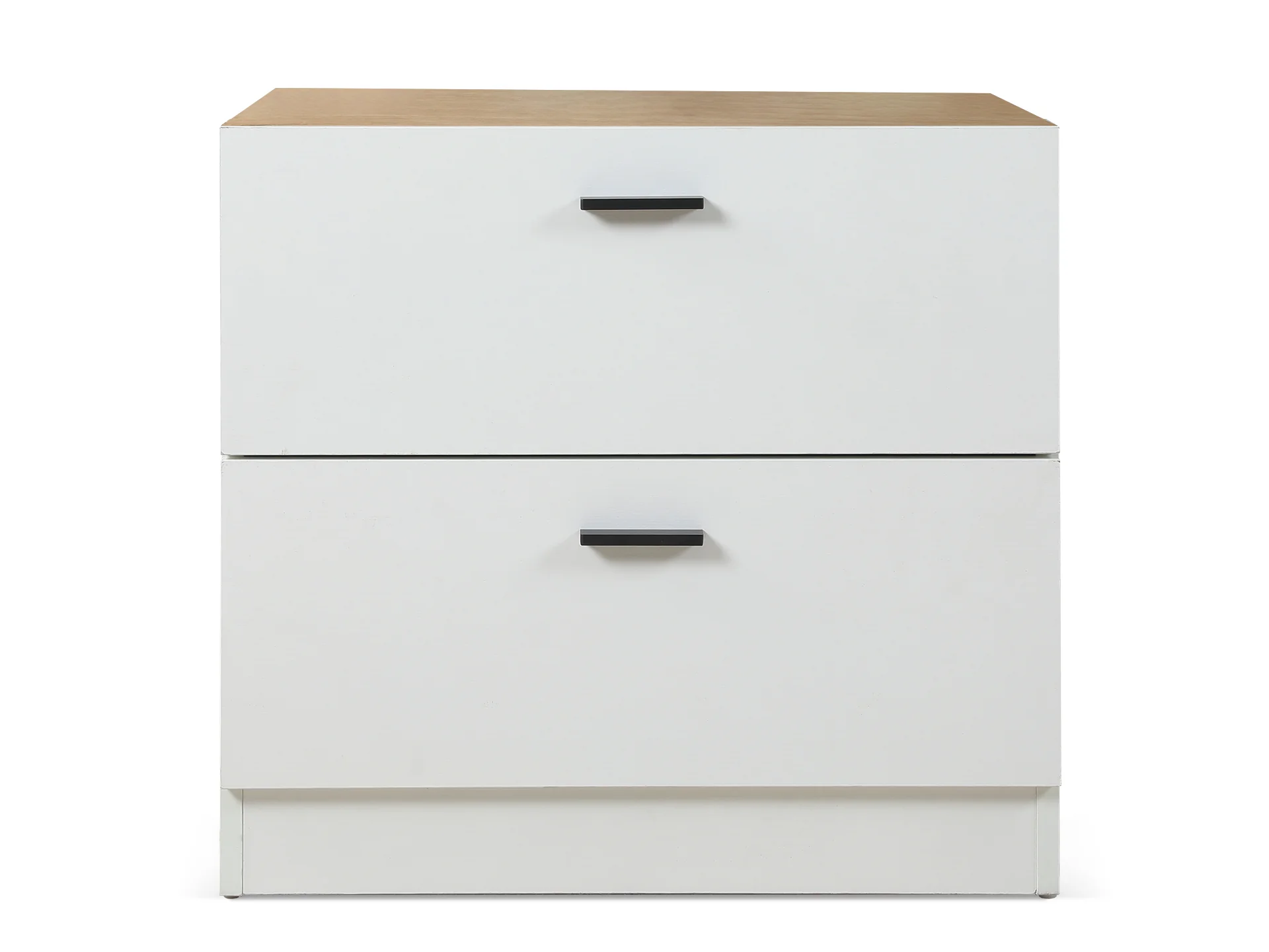 Zach Wooden Bedside Table - White + Walnut - Image 3